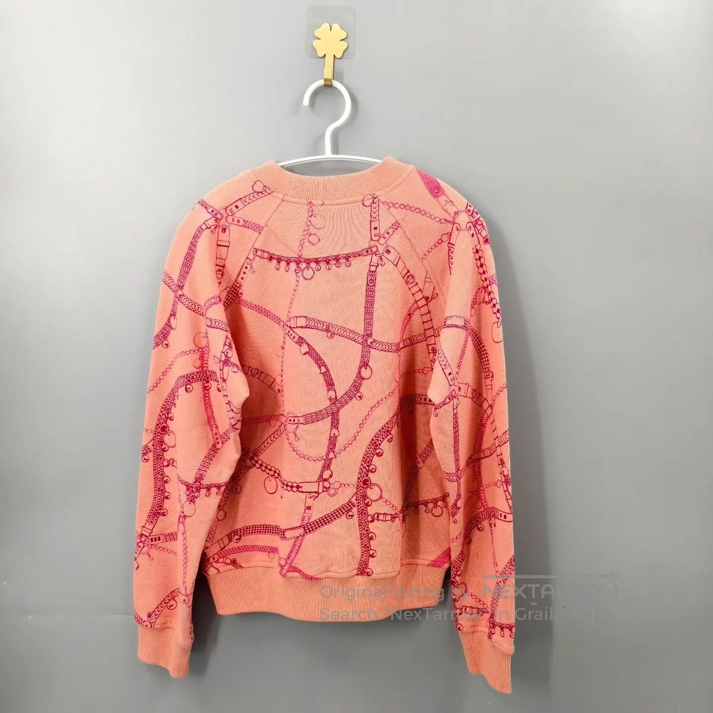 Hermes Hermes Pink Chain Print Sweatshirt| Size XXS / US 00 / IT 34 - 2 Thumbnail
