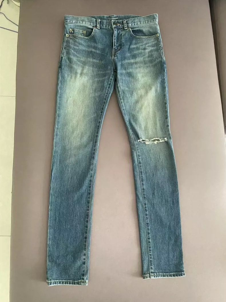 Saint Laurent Paris Saint Laurent Paris One-Knee Ghost Claw Destruction Jeans Size US 29 - 1 Thumbnail