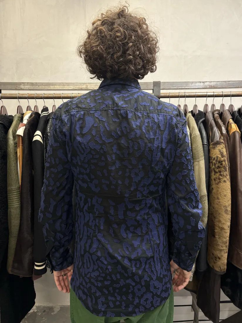 Roberto Cavalli × Vintage 2000s Roberto Cavalli Blue Geometrical Patchwork Black Shirt Size US S / EU 44-46 / 1 - 5 Thumbnail