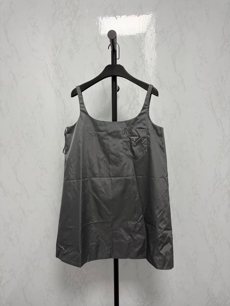 Prada Prada Gray nylon logo dress Size S / US 4 / IT 40 - 1 Thumbnail