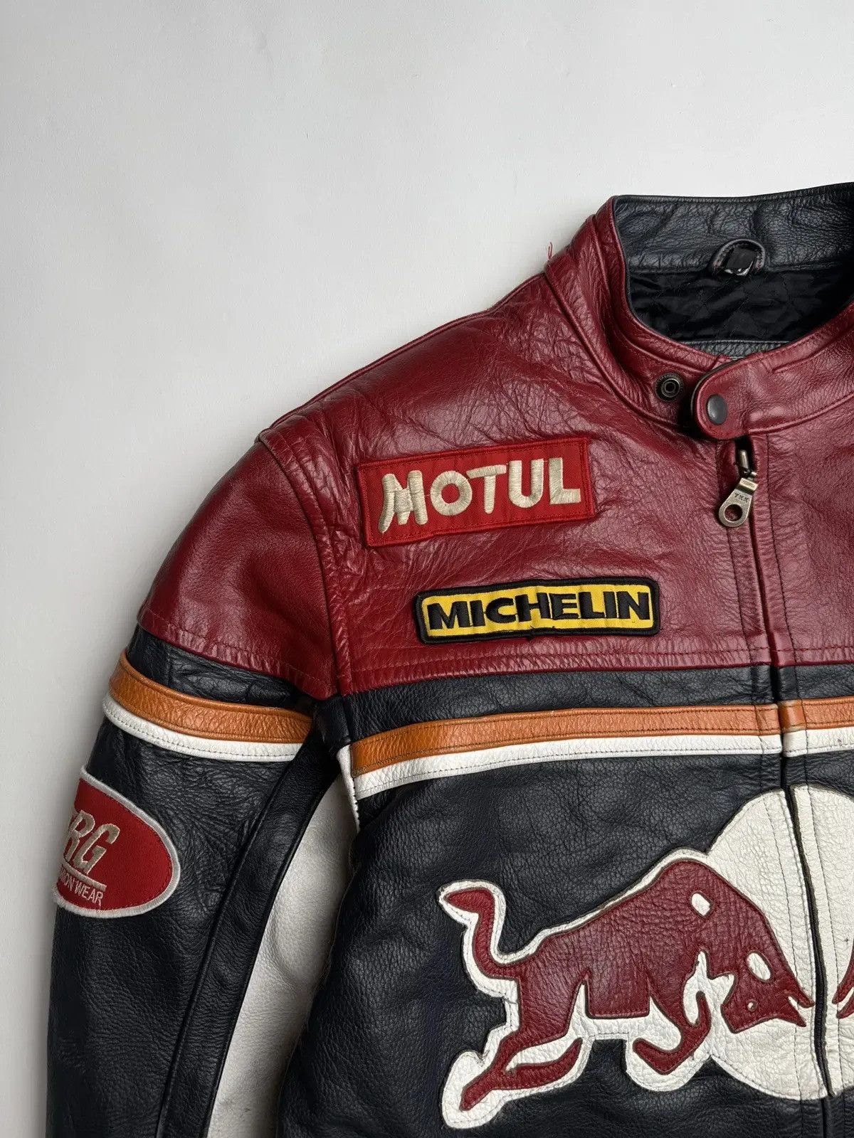 Red Bull Vintage Redbull Leather Jacket: MotoGp Biker Style Size US XL / EU 56 / 4 - 2 Thumbnail