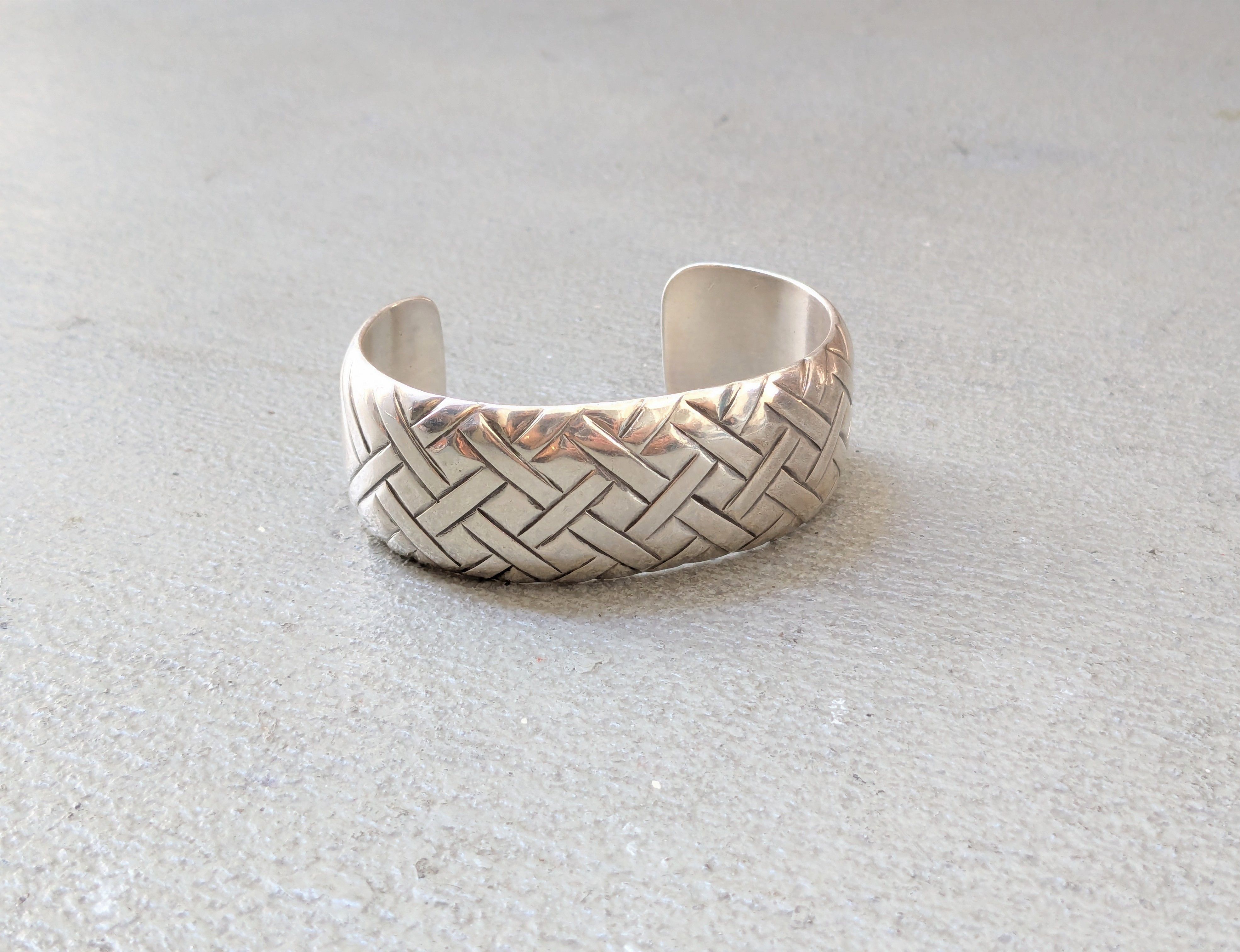 Jewelry Stainless Steel Bracelet Cuff Basket Woven 5.25" Size ONE SIZE - 1 Thumbnail