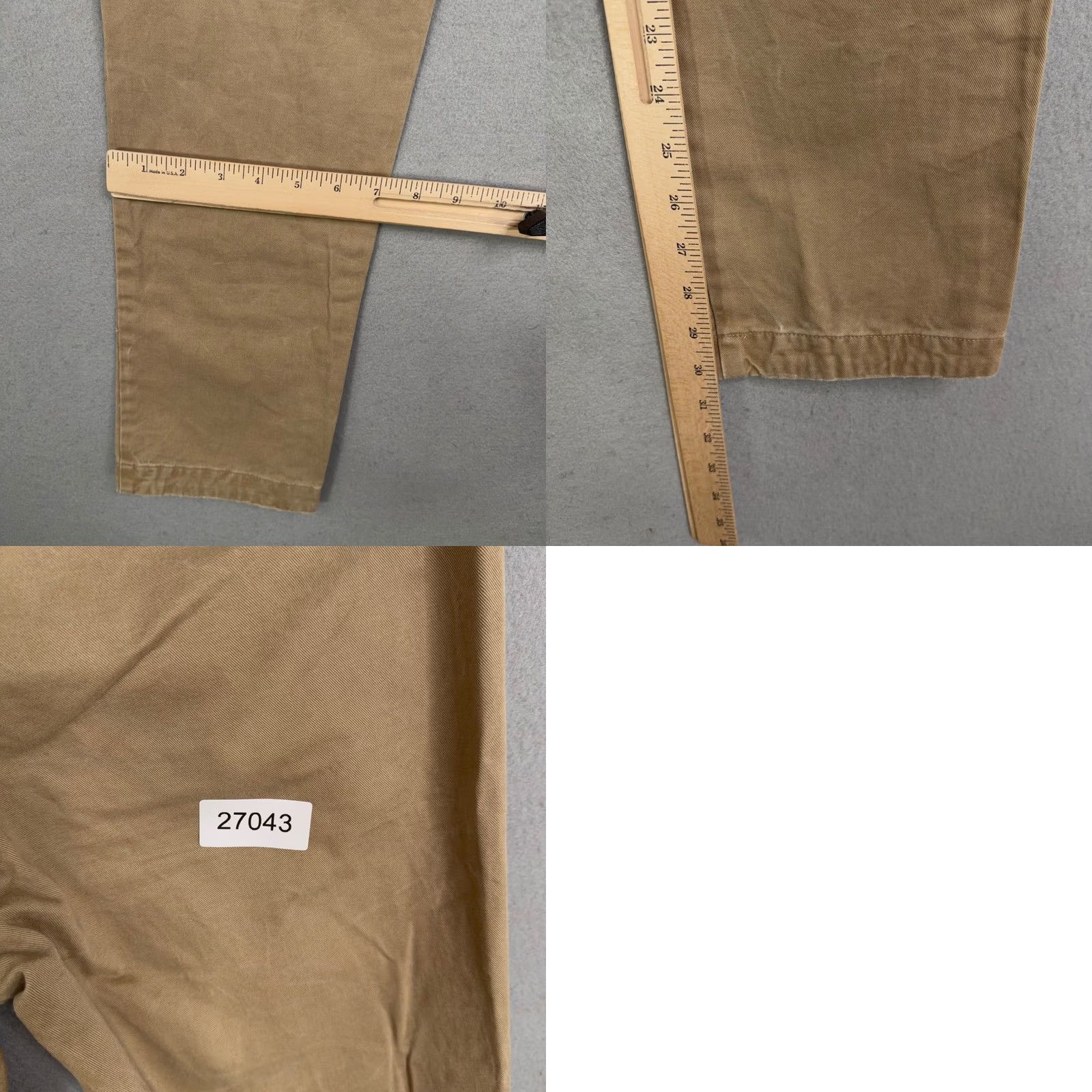 Abercrombie & Fitch Abercrombie & Fitch Chino Pants Men 30x32 Khaki Solid Distressed Athletic Slim Size US 30 / EU 46 - 8 Thumbnail