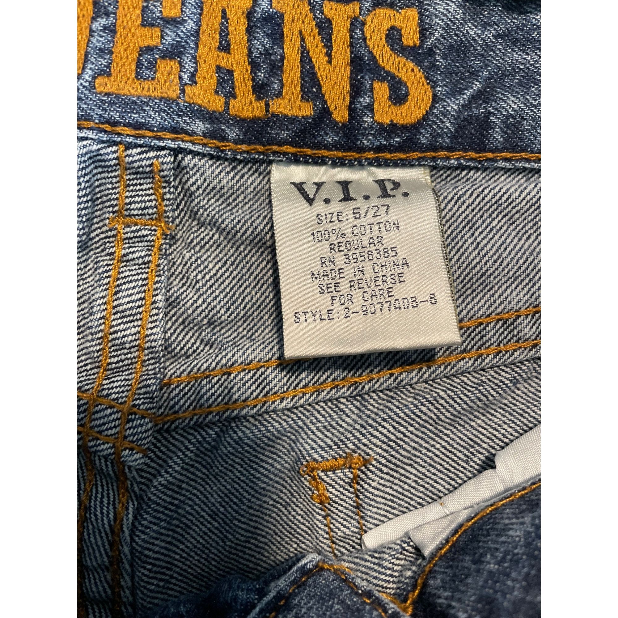 Vintage Vintage VIP Jeans Wide-Leg Denim Size 5/25 Blue Wash Retro S Size 25" / US 0 / IT 36 - 6 Thumbnail