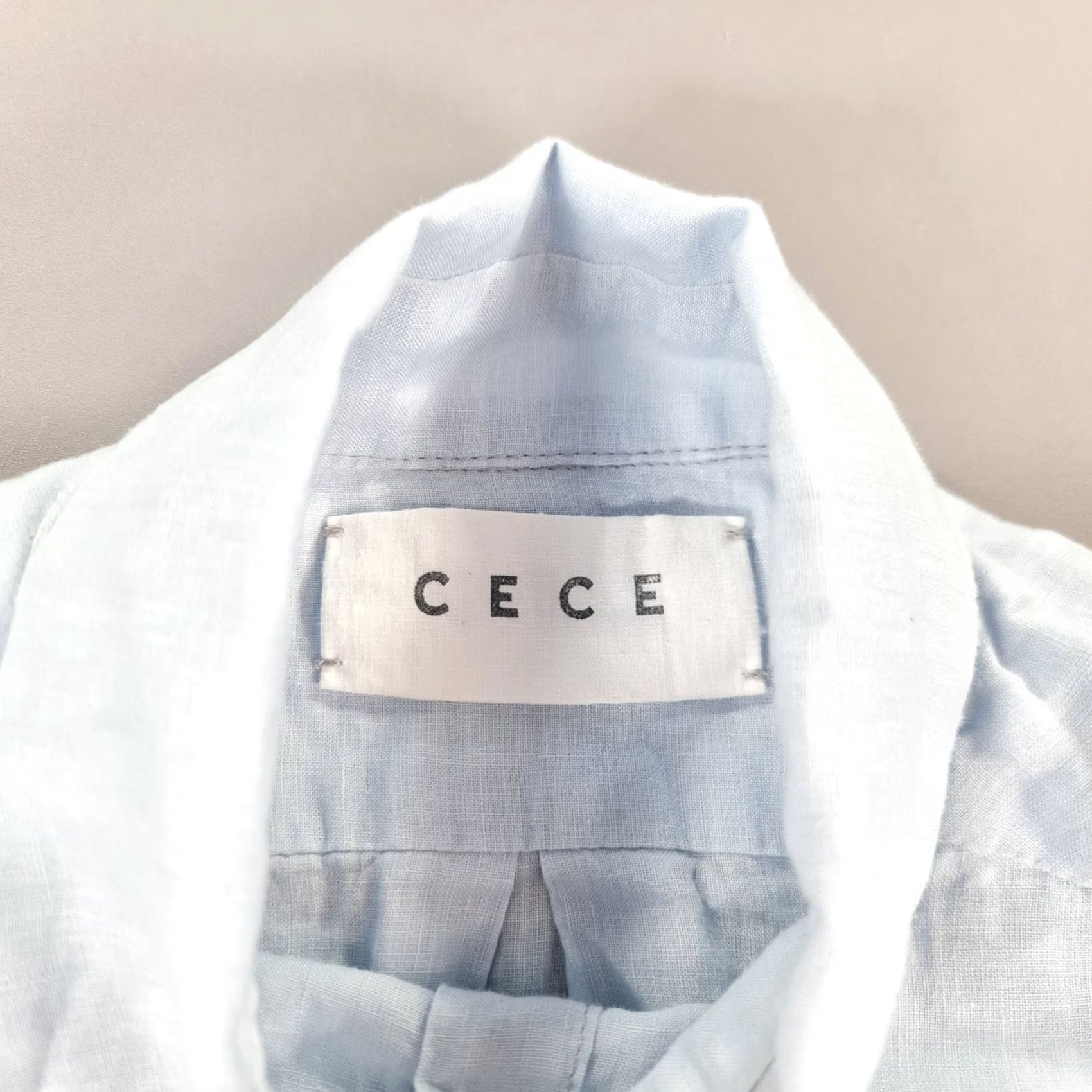 Vintage VINTAGE Cece Womens Shirt Blue Medium 100% Linen Breathable Long Sleeves Relaxed Fit Size M / US 6-8 / IT 42-44 - 3 Thumbnail