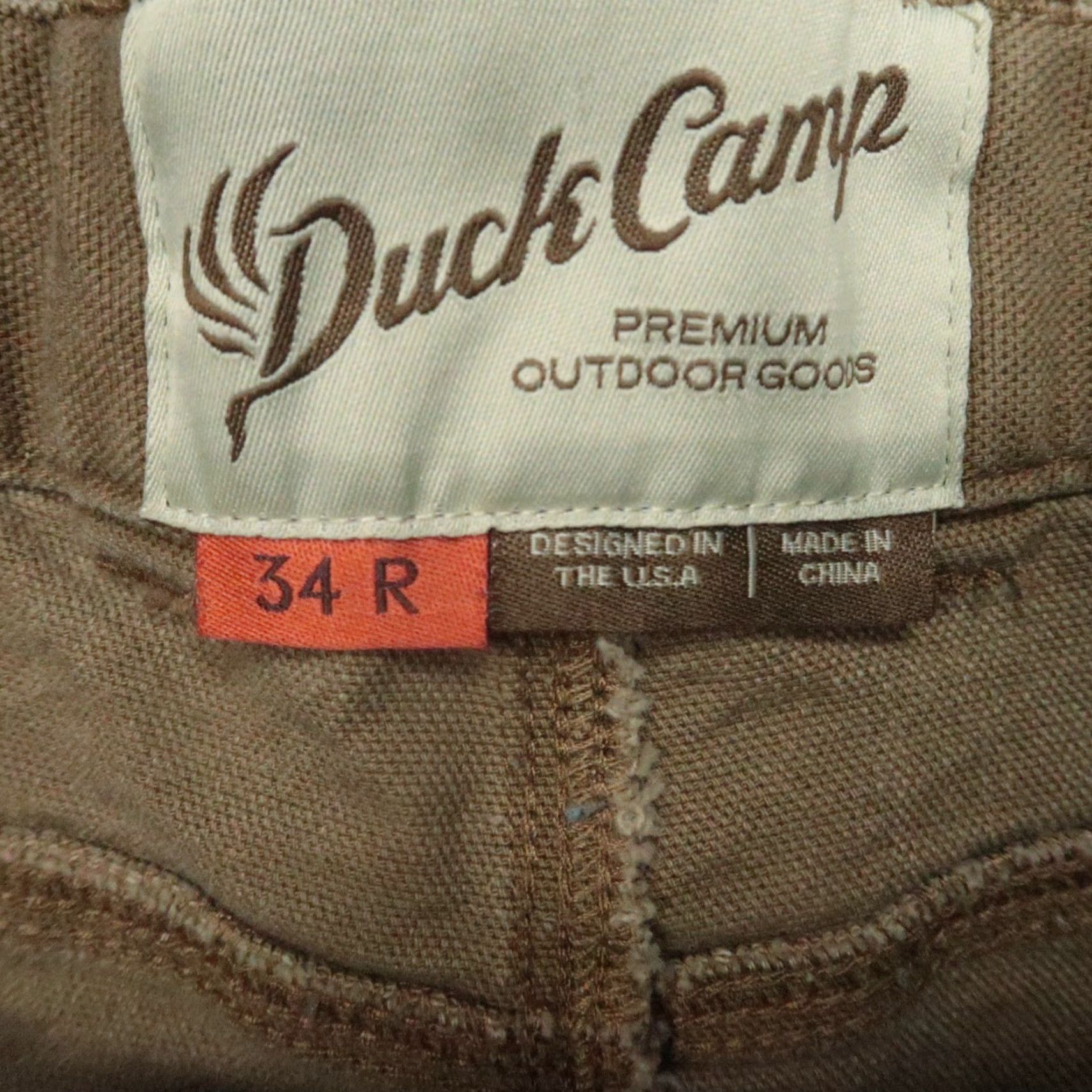 Vintage Duck Camp Pants Mens 33x30 Brown Canvas Cordura Hiking Hunting Outdoors Pockets Straight Regular Everyday Wear Size US 33 - 3 Thumbnail