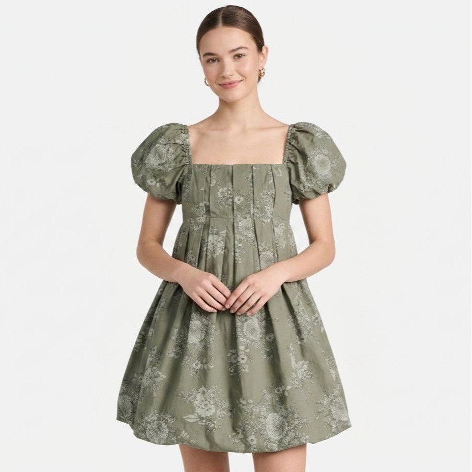 Other Altard State Green Floral Mini Pleated Dress Size S Size S / US 4 / IT 40 - 1 Thumbnail