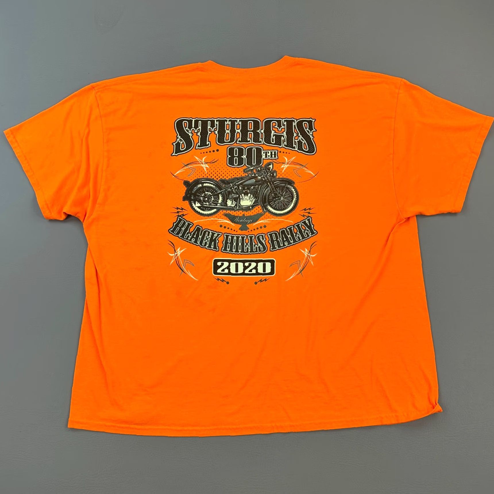 Gildan VINTAGE Sturgis Black Hills Rally Shirt Mens 3XL Orange Short Sleeve Motorcycle Biker Size US XXL / EU 58 / 5 - 7 Thumbnail