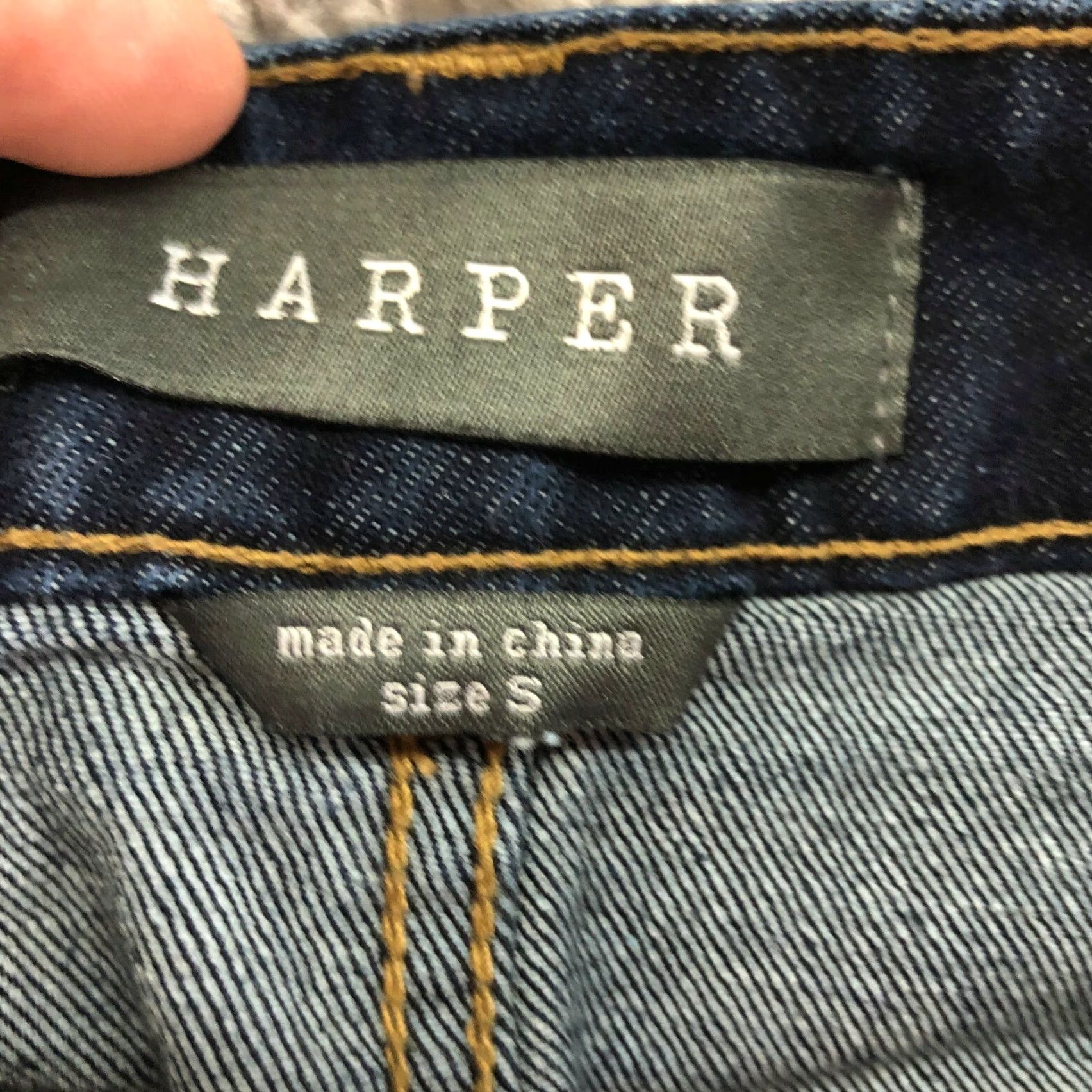 Vintage Harper Womens Size Small 27" Mini Midi Blue Jean Skirt Dark Wash Womens Skirt Denim Cotton Regular Rise Midi Length Dark Wash Jeans Skirt Vintage No Size 28" / US 6 / IT 42 - 7 Thumbnail