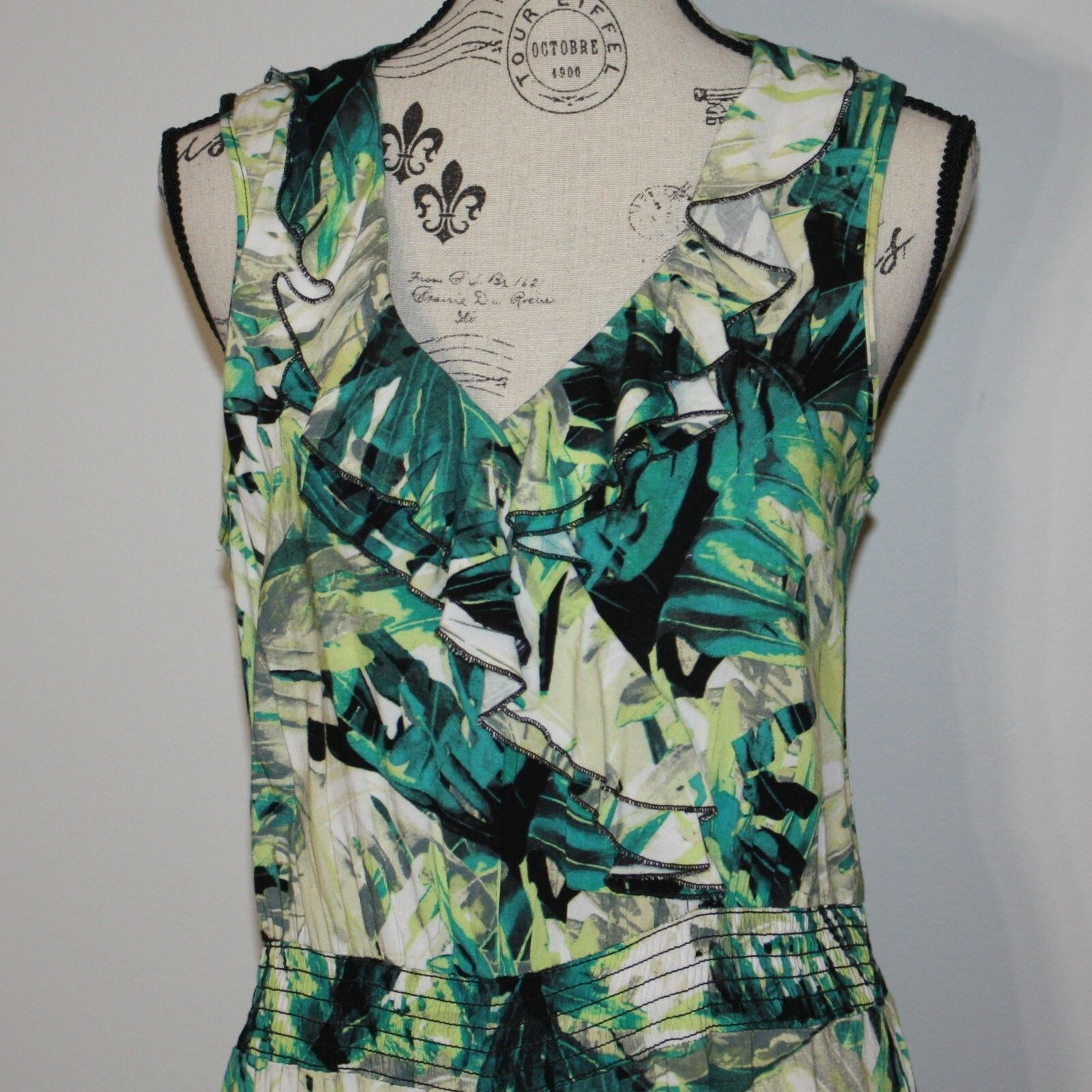Other Marcelle Margaux Tropical Leaf Print Sleeveless Jumpsuit Size 26" / US 2 / IT 38 - 5 Thumbnail