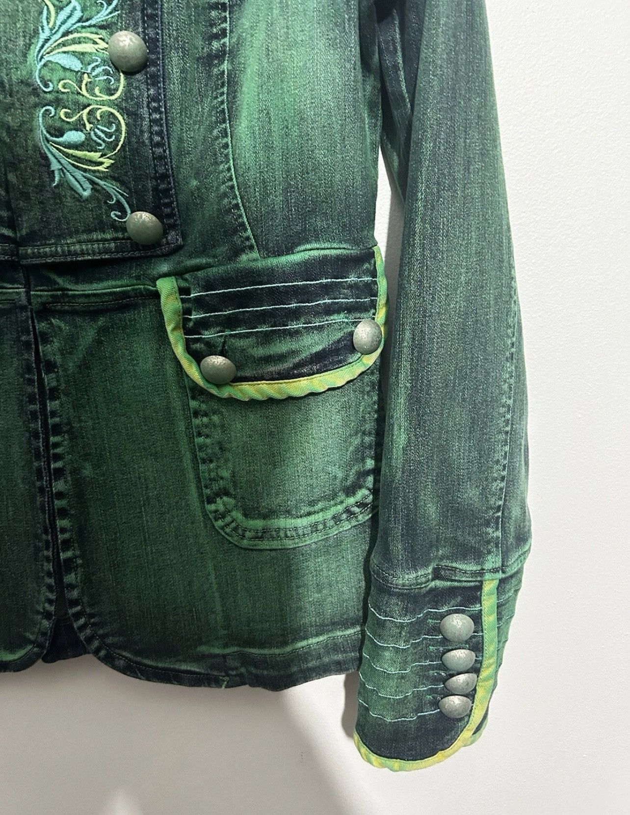 Other Beatrice Von Tresckow Jacket Size 12 Green Embroidered Size M / US 6-8 / IT 42-44 - 4 Thumbnail