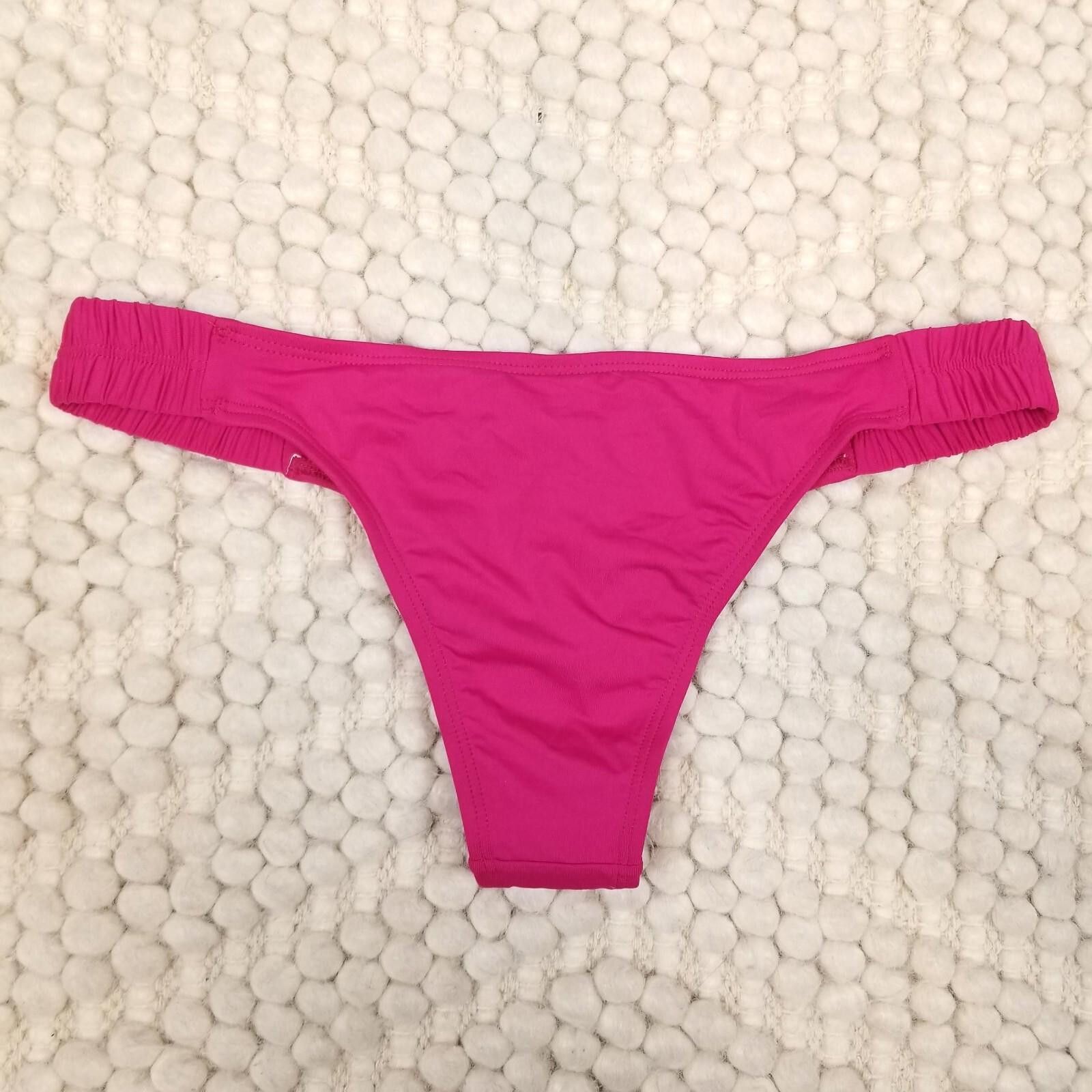 Designer NWT L*Space Bikini Bottoms Fuchsia Pink Sz Medium Size ONE SIZE - 6 Thumbnail