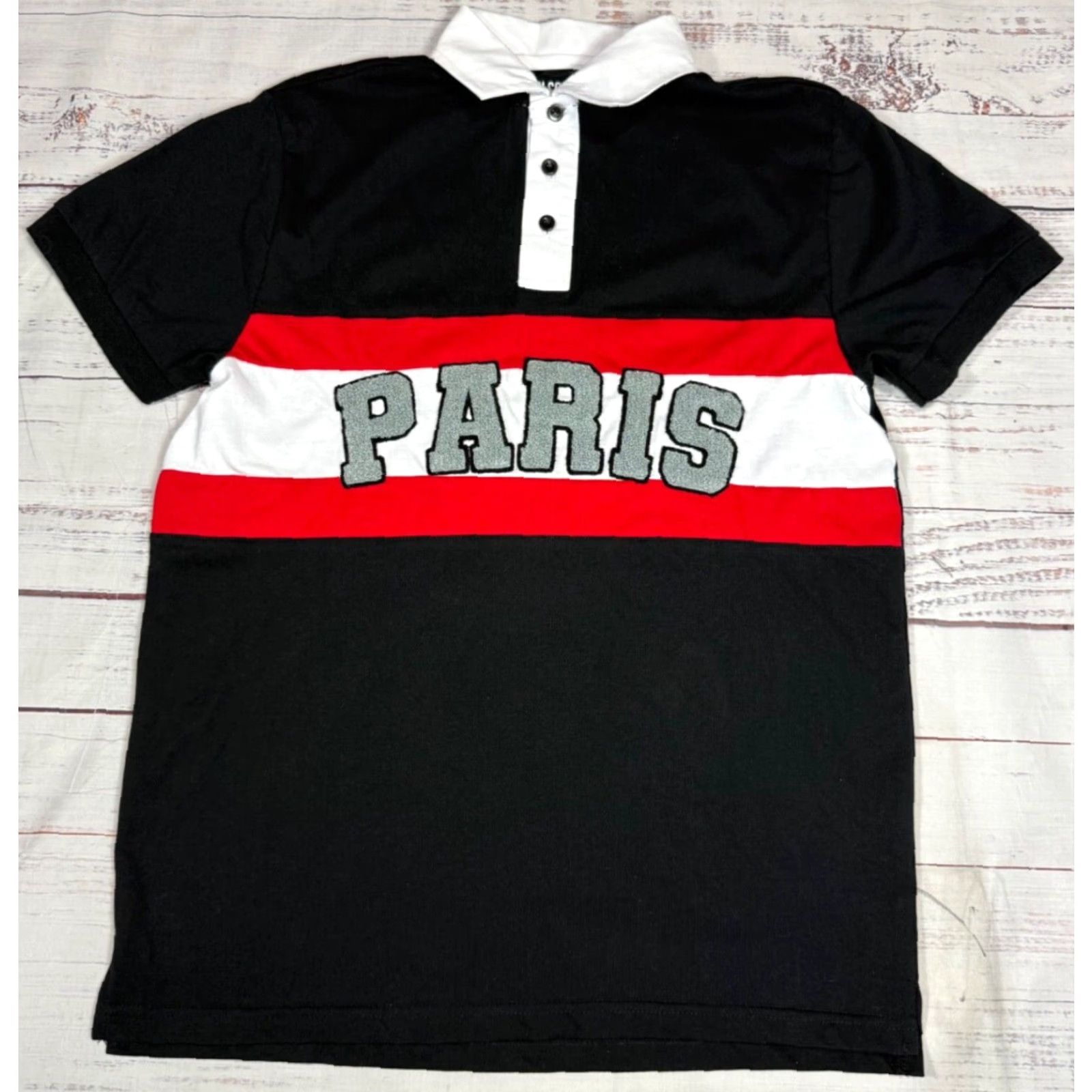 Vintage Seven Souls Womens Polo Shirt Paris Black Small Short Sleeve Size S Ladies Polo Shirt Size S / US 4 / IT 40 - 2 Thumbnail