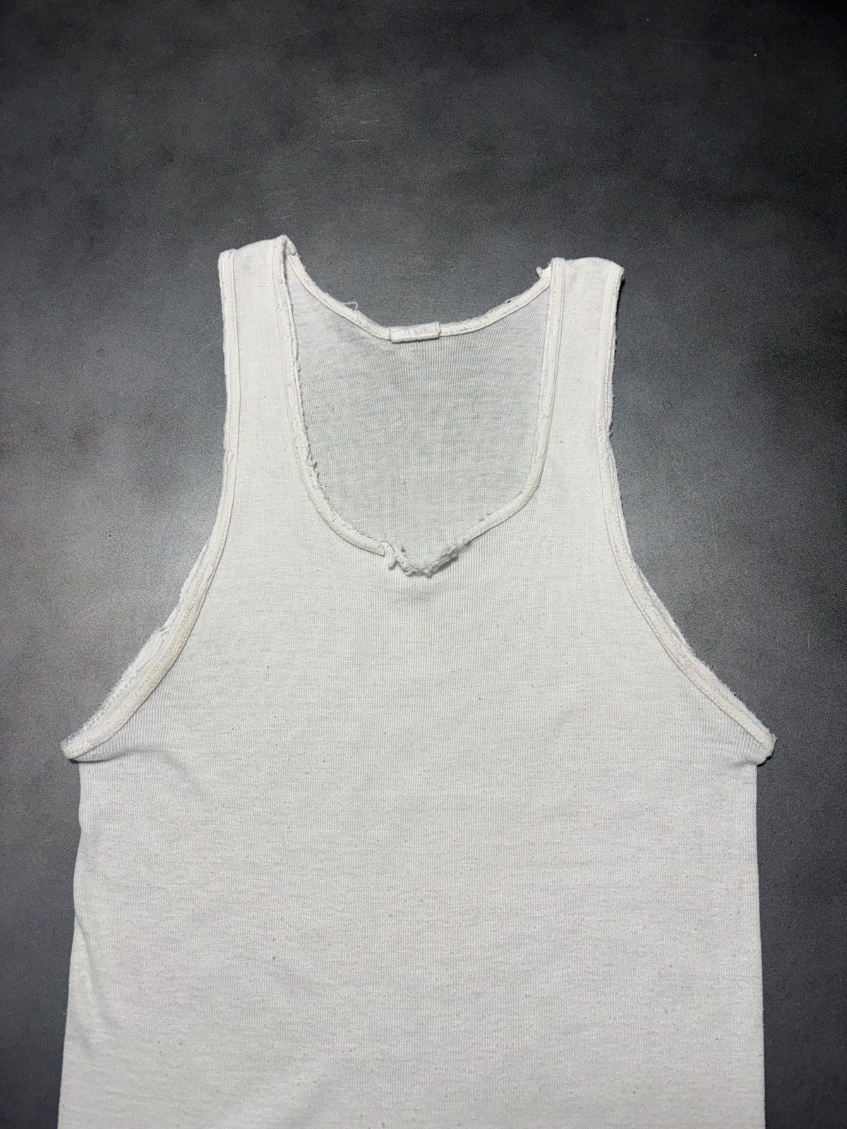 Thrashed Vintage Blank Tank Top Distressed 80s Under Shirt M