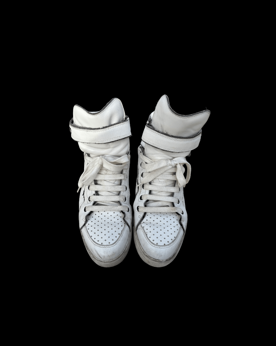 Dsquared2 DSQUARED2 | Distressed Leather Velcro High-Top Sneakers Size US 8 / EU 41 - 2 Thumbnail