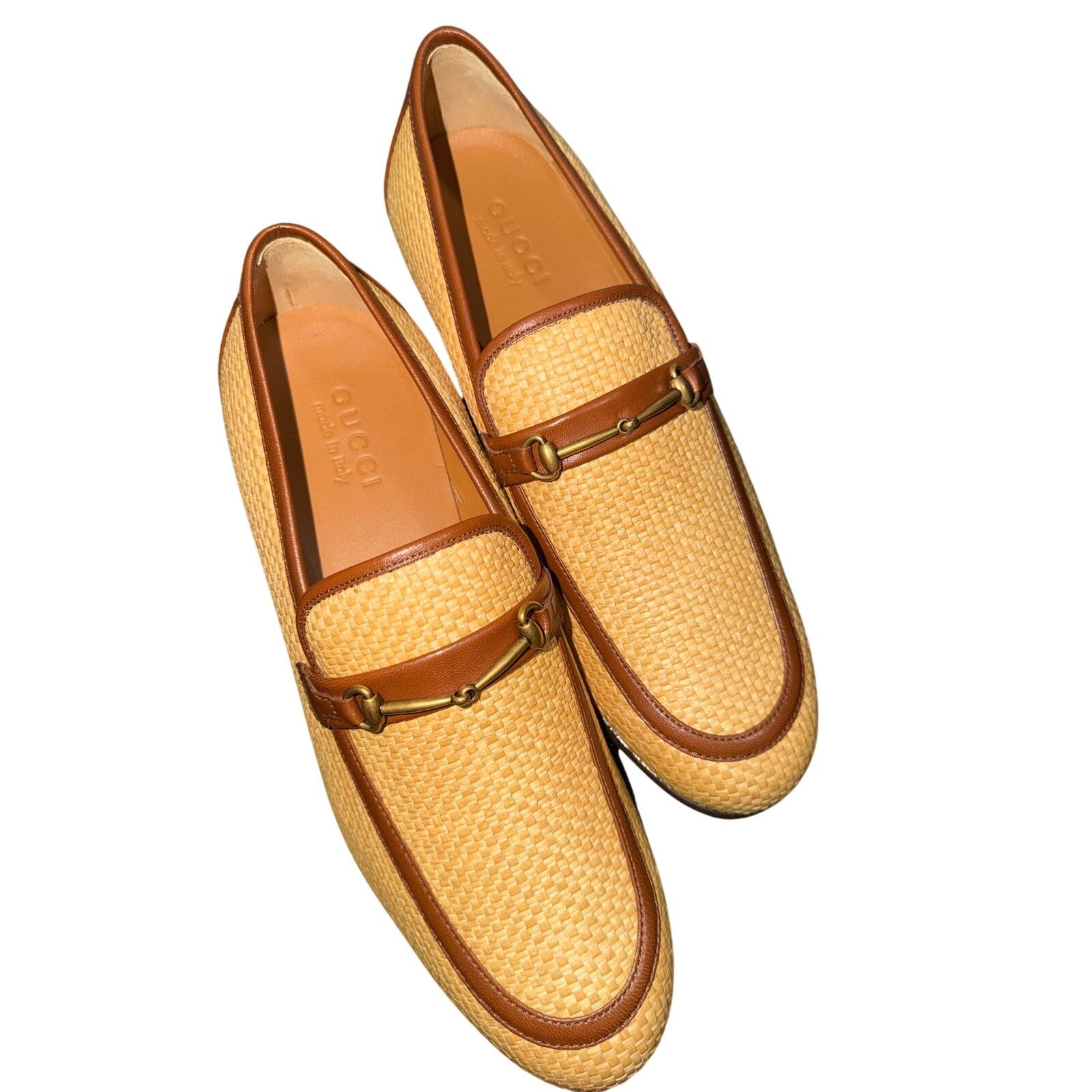 Gucci NWB Beige and Brown Men's Slip-On Loafers