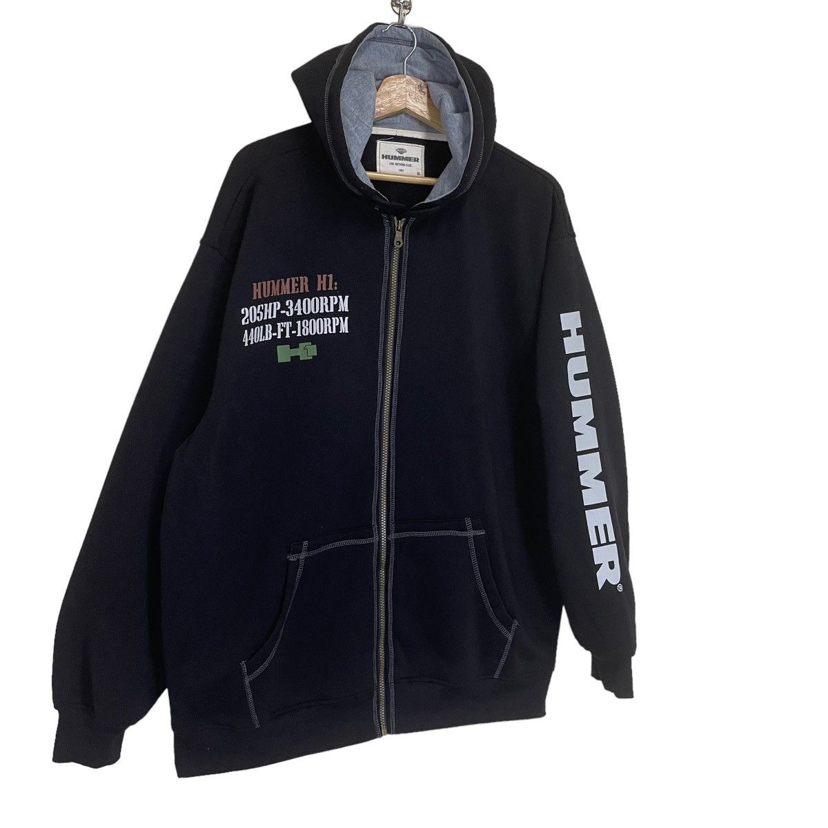 Japanese Brand Hummer H-1 Big Logo Fullzip Hoodies Size 2XL Size US XXL / EU 58 / 5 - 2 Thumbnail