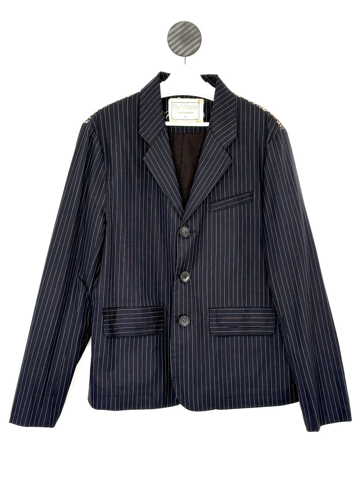 By Walid Single Breasted 3 Button Jacket with Embroidered Back Size 52R - 1 Thumbnail