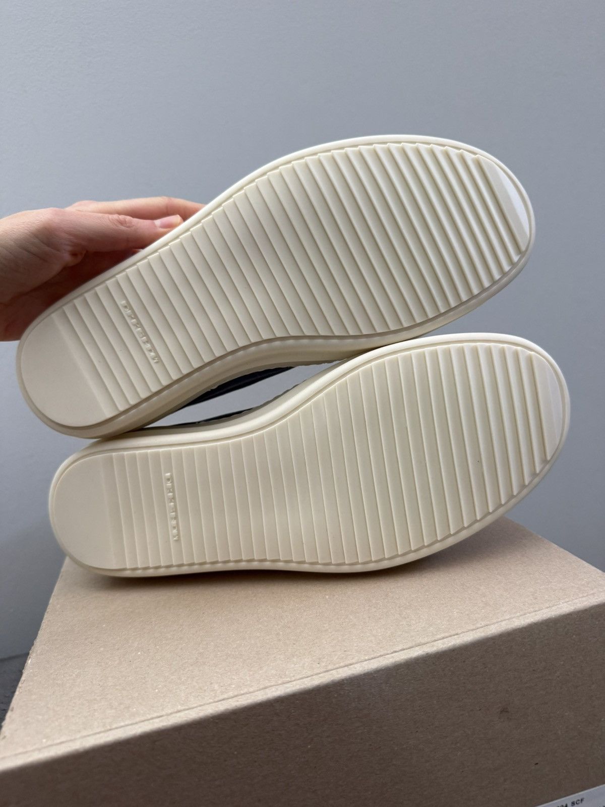 Rick Owens [SAMPLE] SS25 Boat Sneaks Toothpaste Foil Denim Size US 8 / EU 41 - 9 Thumbnail