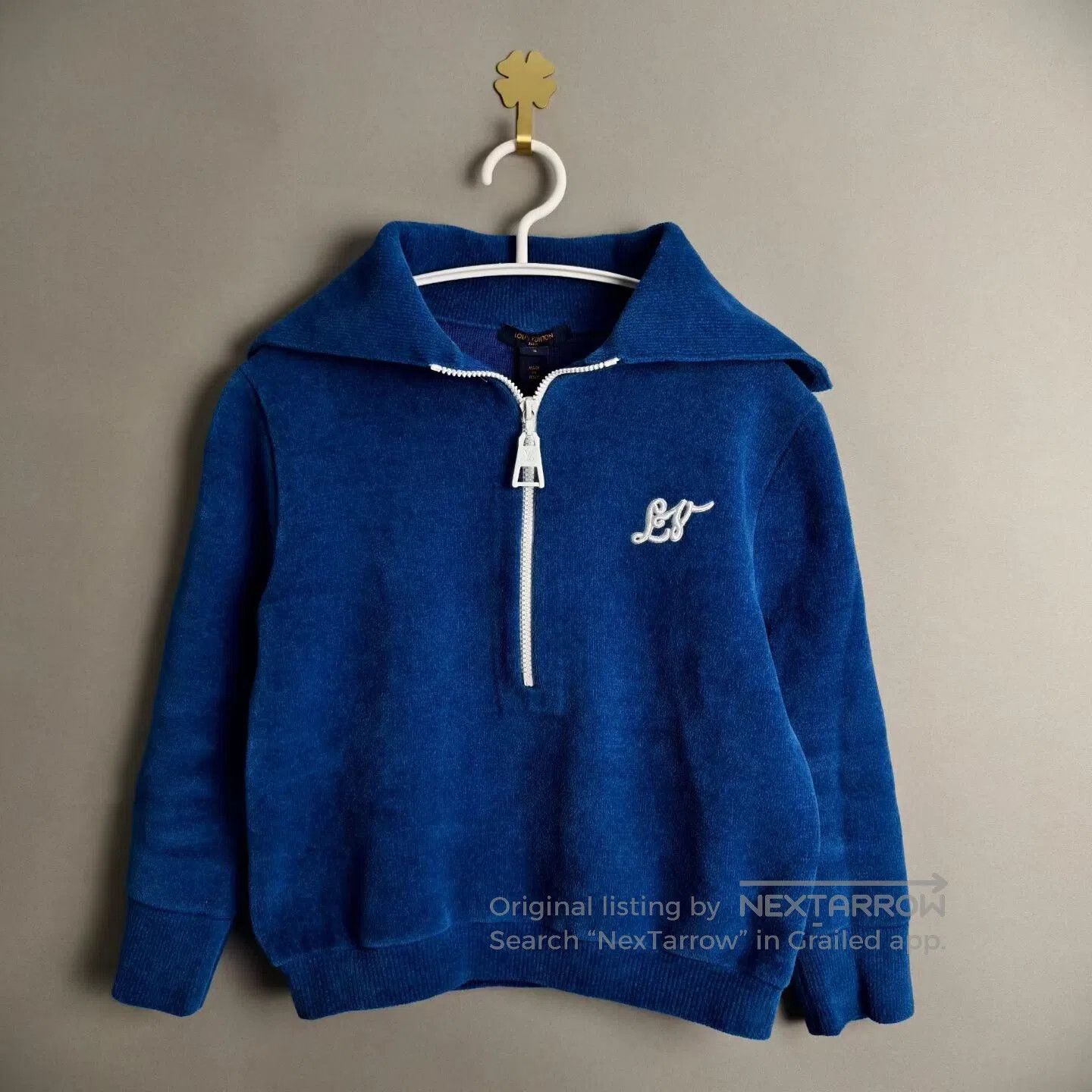 Louis Vuitton Louis Vuitton Blue Fleece Sailor Collar Half-Zip Top| Size S / US 4 / IT 40 - 1 Thumbnail