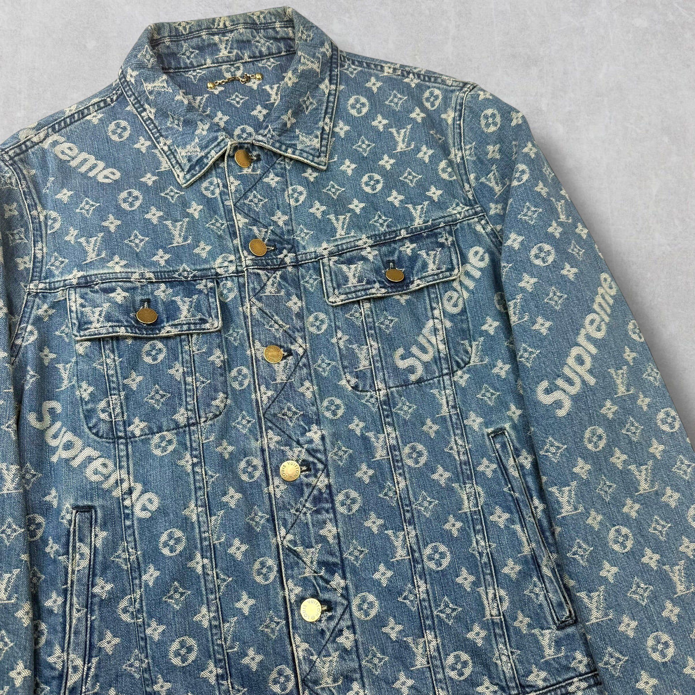 Louis Vuitton Louis Vuitton x Supreme Monogram Denim Jacket 52 (L) Size US L / EU 52-54 / 3 - 3 Thumbnail