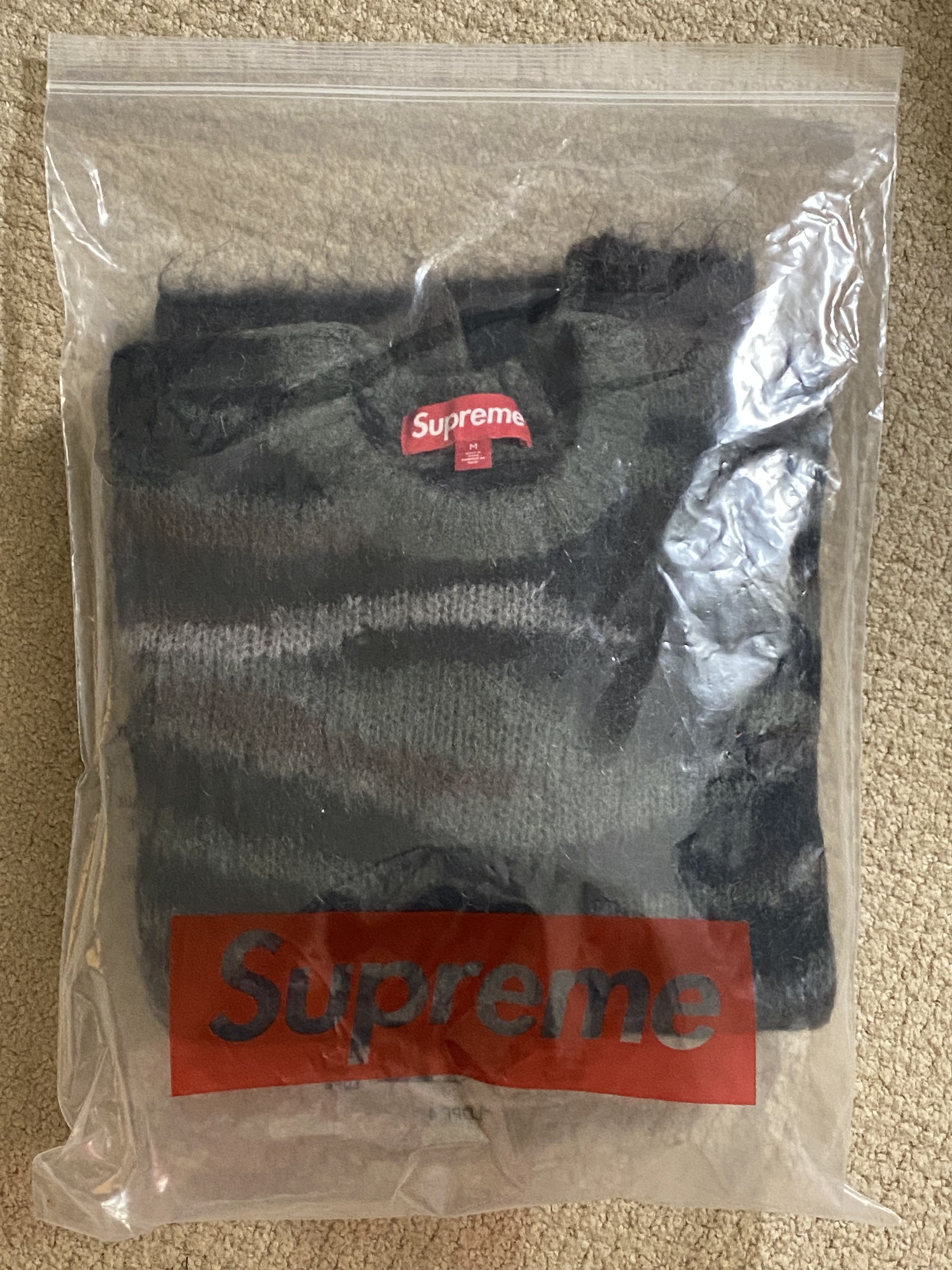 Supreme brushed mohair sweater tiger camo