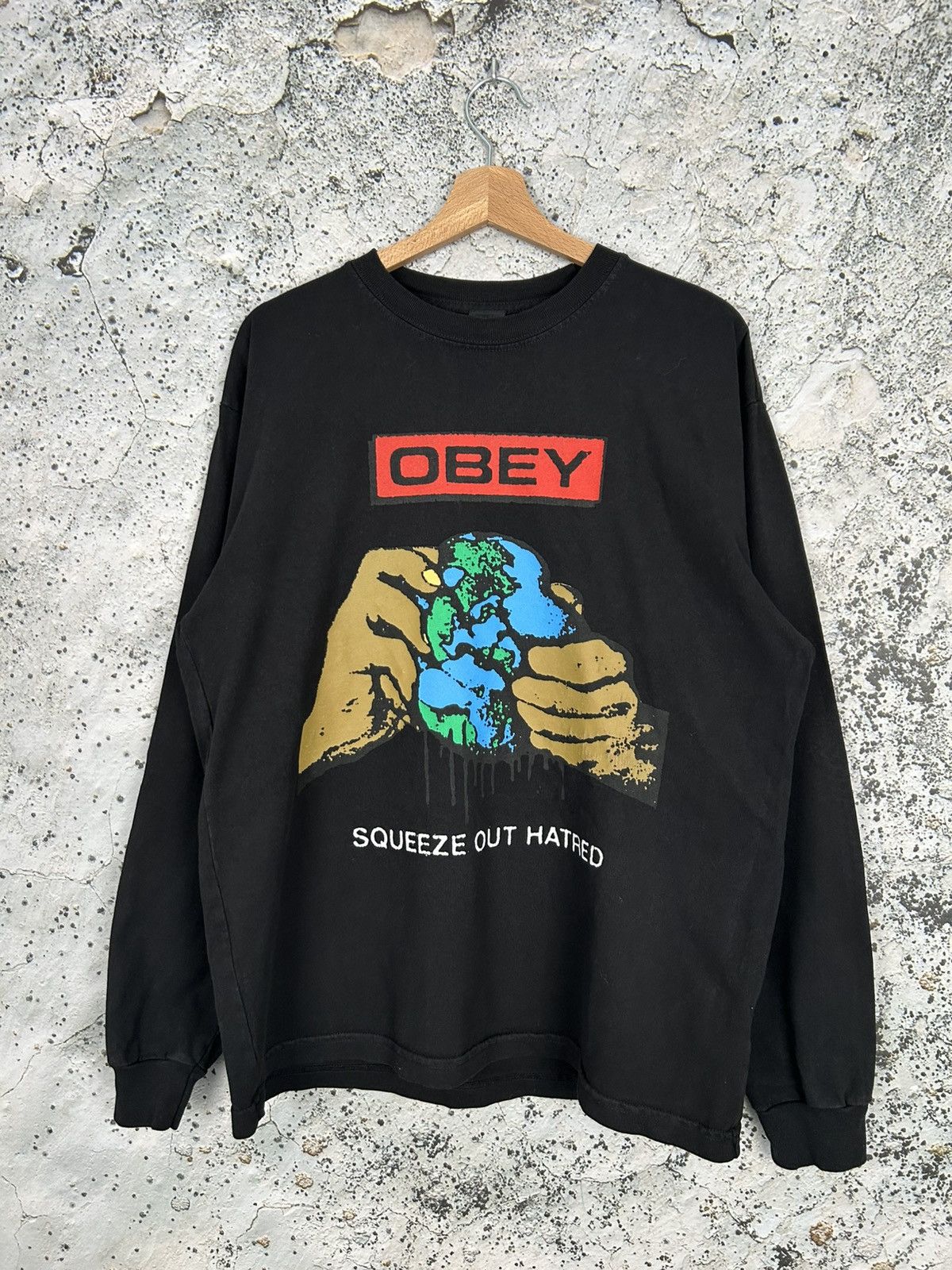 Obey Squeeze Out Hatred Rap Baggy Skate Longsleeve Hype