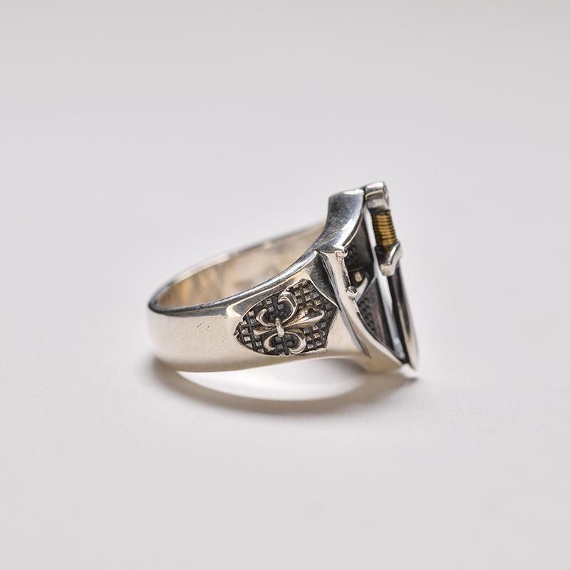Jewelry Vintage Sword and Shield Open Ring Size ONE SIZE - 2 Thumbnail