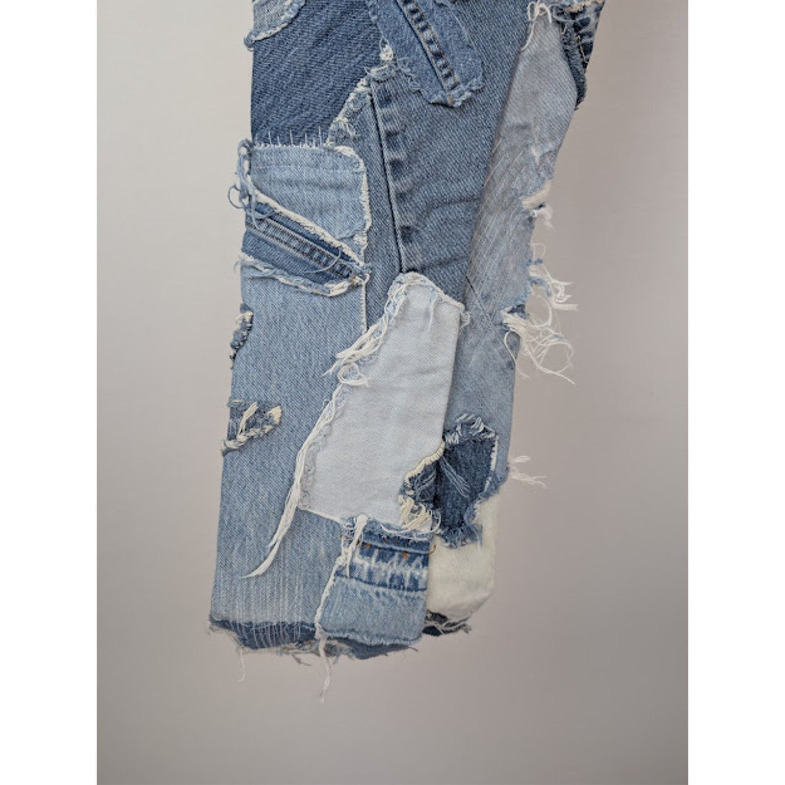 Gallery Dept. o1rshd1 Logan Distressed Patchwork Denim Jeans in Indigo Size US 34 / EU 50 - 9 Thumbnail