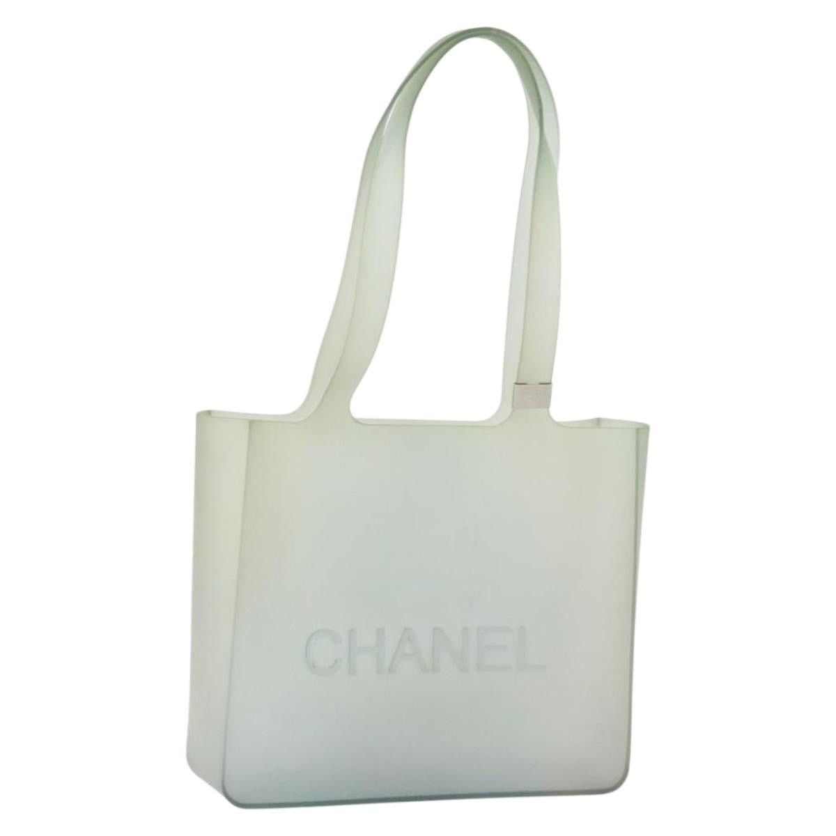 Chanel Tote Bag Rubber Light Blue Cc, Women's