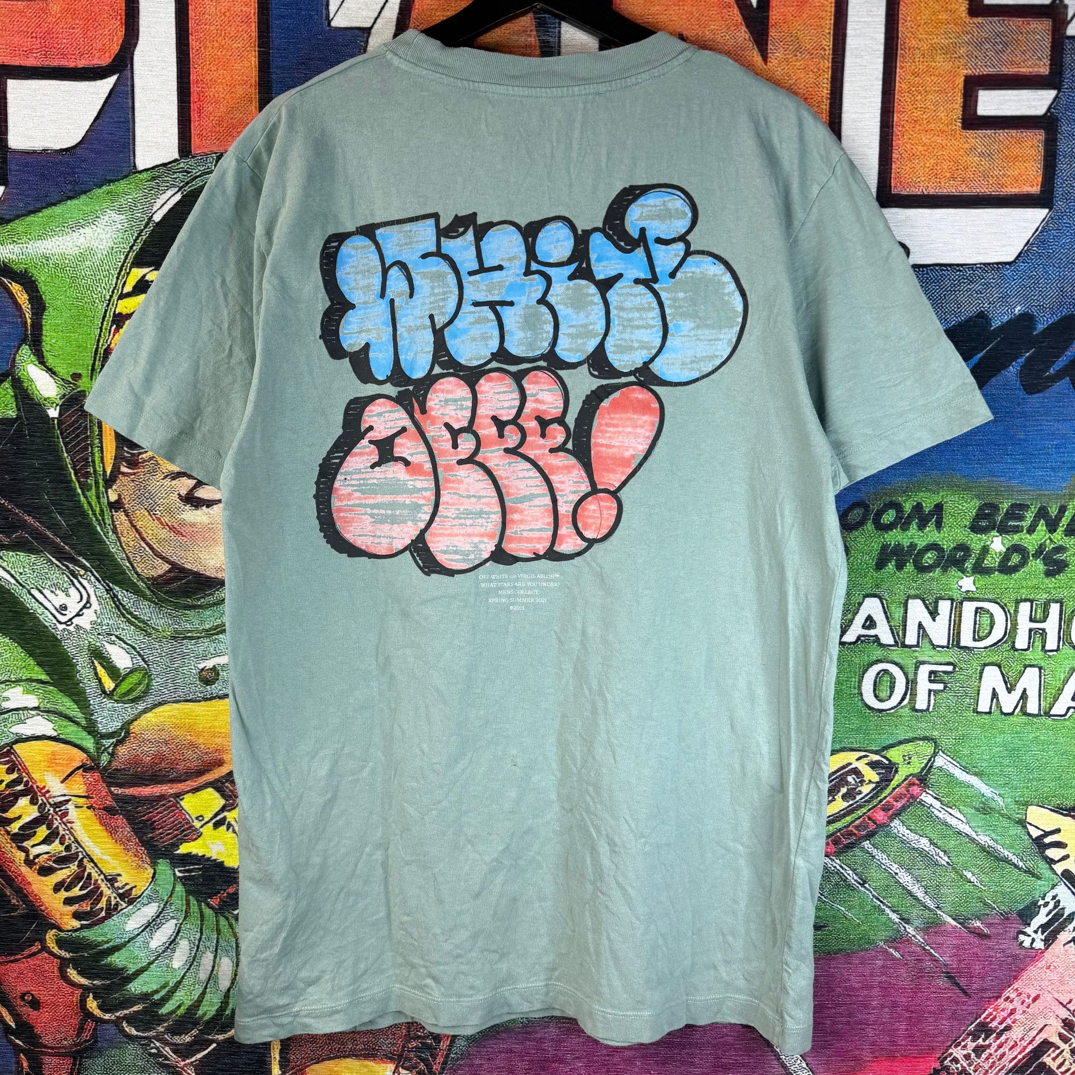 Off-White Off-White Graff Jade Green Tee Size Large Size US L / EU 52-54 / 3 - 1 Thumbnail