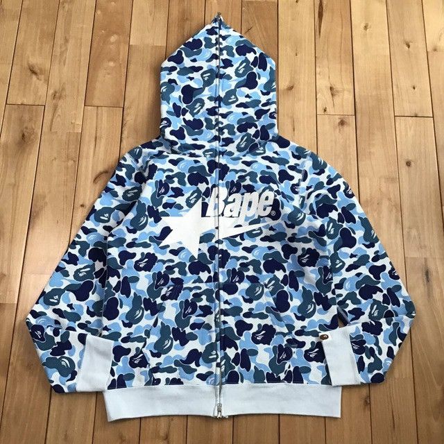 BAPE STA Blue camo パーカー a bathing ape BAPE STA Blue Camo Full Zip Hoodie a bathing ape star ladies Size