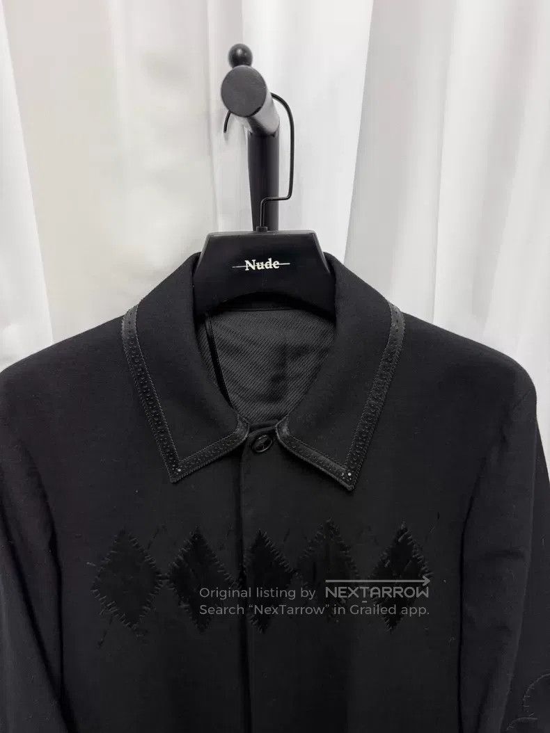 Number (N)ine Number (N)ine Leather Patch Wool Coat Size US L / EU 52-54 / 3 - 4 Thumbnail