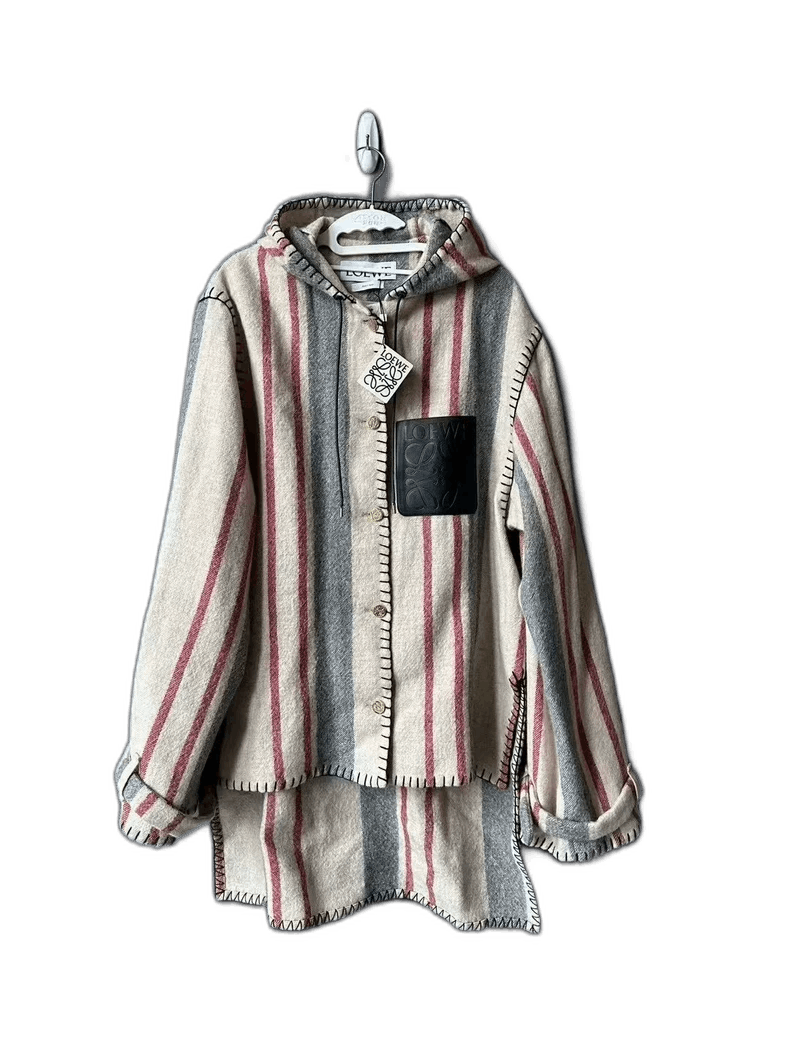 Loewe Loewe Wool Coat with Stripe Design-yf Size US S / EU 44-46 / 1 - 1 Thumbnail