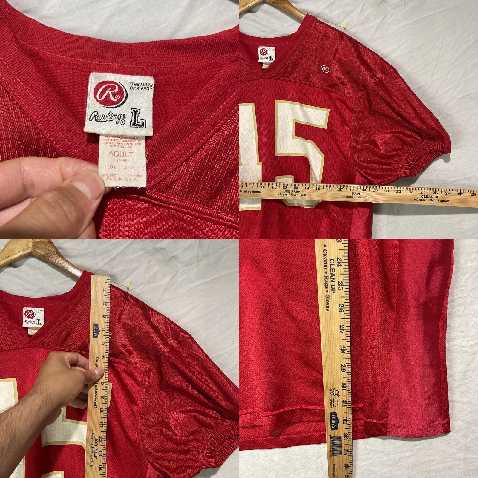 Vintage VINTAGE Rawlings Football Jersey Mens Large Red Jersey Football USA Size US L / EU 52-54 / 3 - 8 Thumbnail