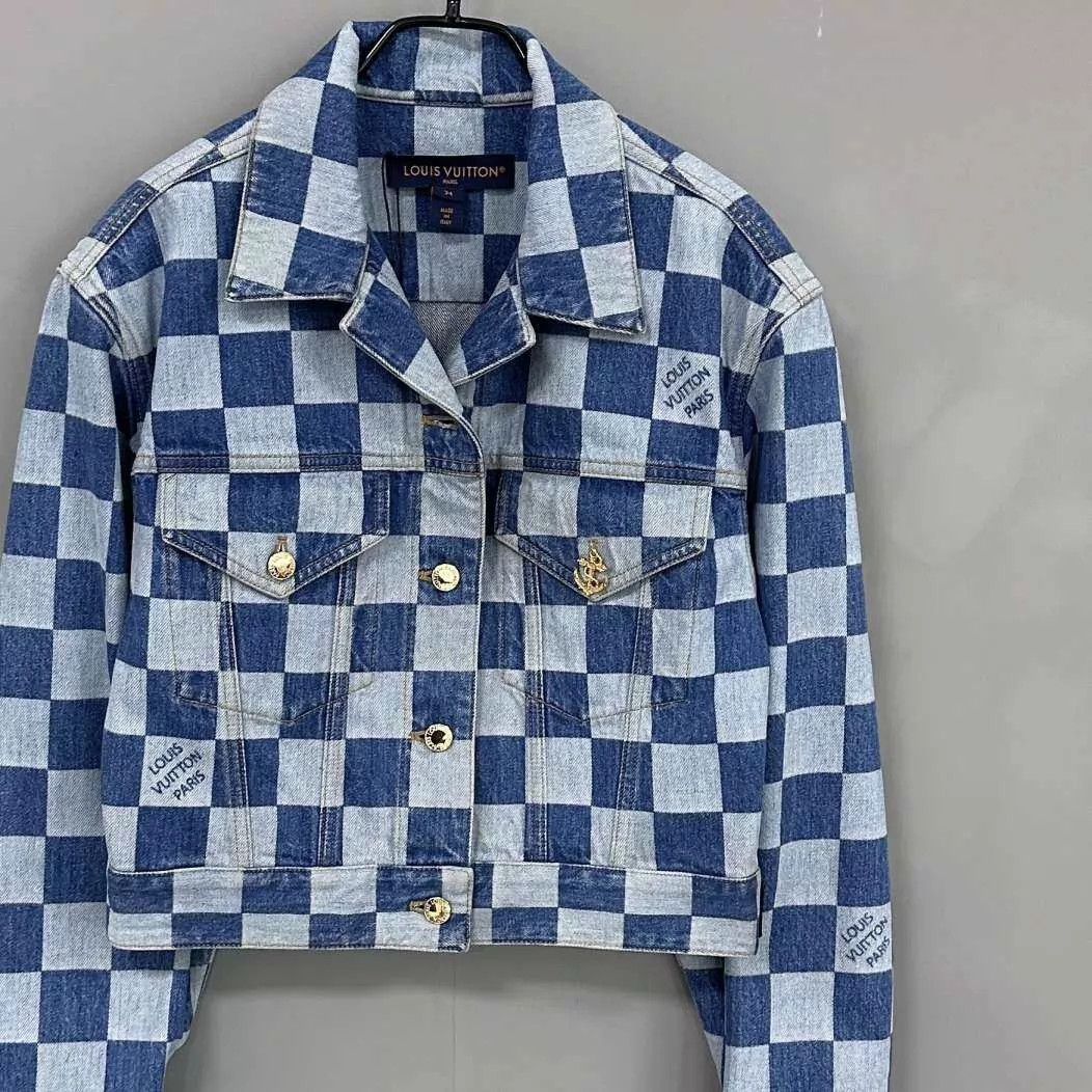 Louis Vuitton LV Checkerboard Denim Jacket Women's 34 Nana Size XS / US 0-2 / IT 36-38 - 2 Thumbnail