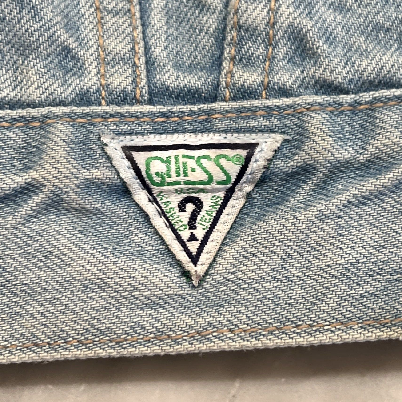 Guess VINTAGE Guess USA Denim Jean Jacket XL Mens Rockabilly Blue 1990s Y2K United States Style 10803 Cut 64081 Size US 36 / EU 52 - 6 Thumbnail