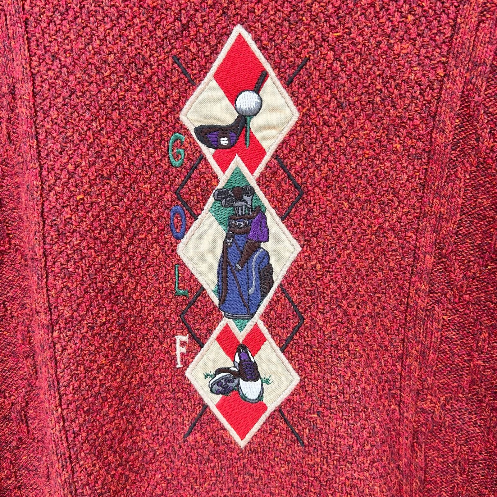 Haggar Vintage Golf Embroidered Cable Knit Grandpa Sweater Size L Size US L / EU 52-54 / 3 - 4 Thumbnail
