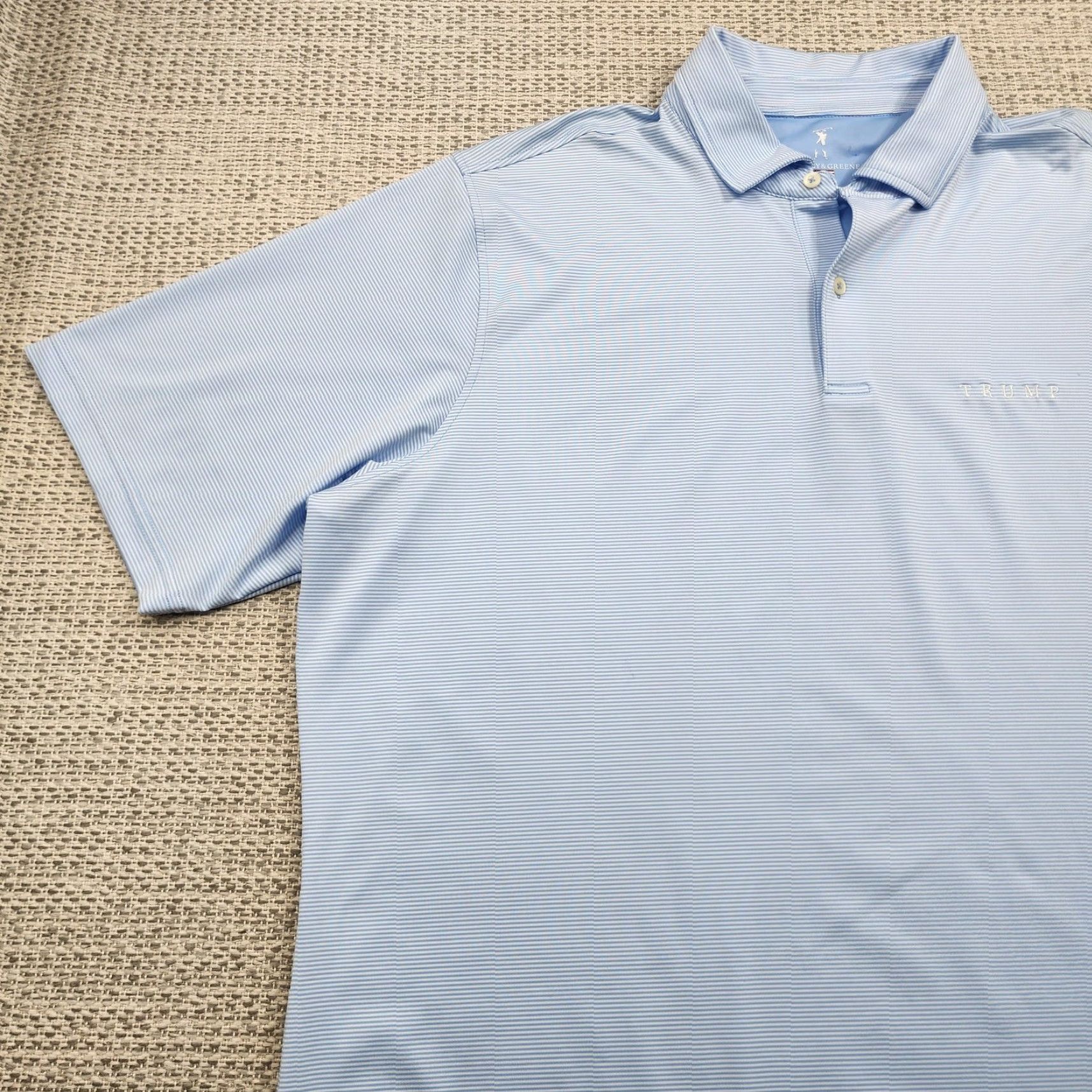 Vintage Fairway & Greene Polo Shirt Mens 2XL Blue Stripe Trump Golf Performance USA Size US XXL / EU 58 / 5 - 3 Thumbnail