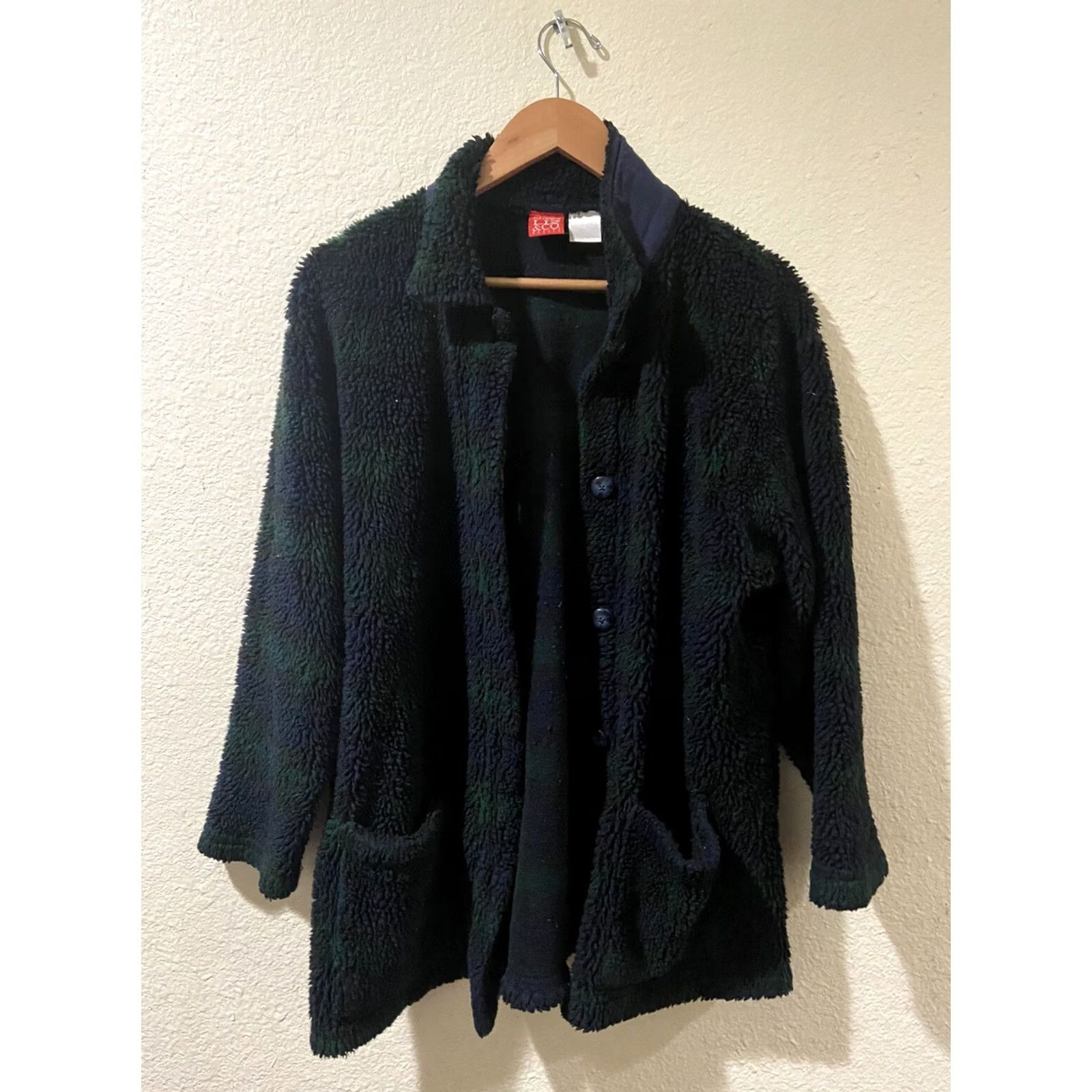CO Liz & Co Petite Green Sherpa Jacket Women PL Jacket Sherpa Green Cotton Petite Size L / US 10 / IT 46 - 2 Thumbnail