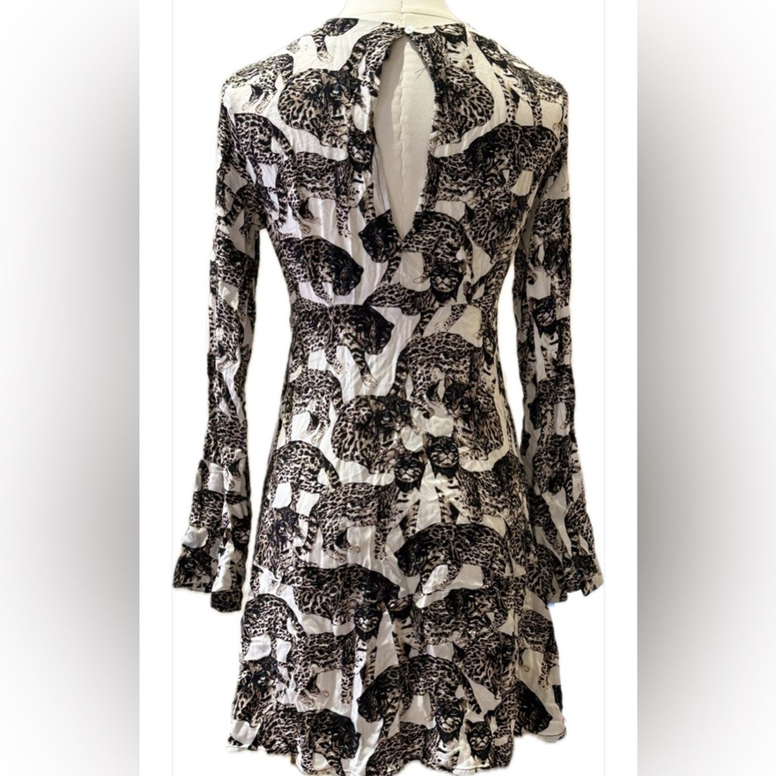 H&M H&M Black and White Leopard Print Long Sleeve Dress Size S / US 4 / IT 40 - 5 Thumbnail