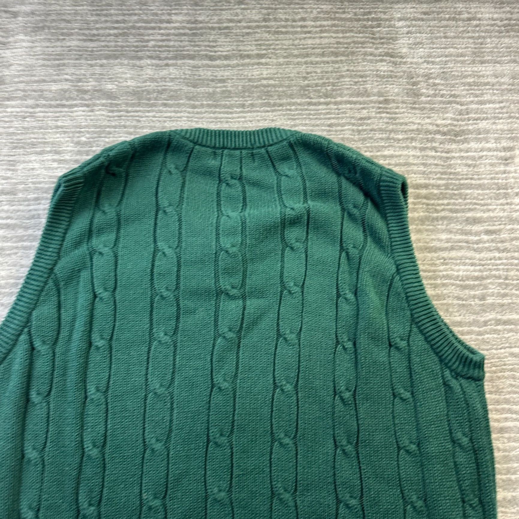 Izod VINTAGE Izod Vest Mens L Green Cable Knit Cricket Tennis Golf Vest Size US L / EU 52-54 / 3 - 5 Thumbnail