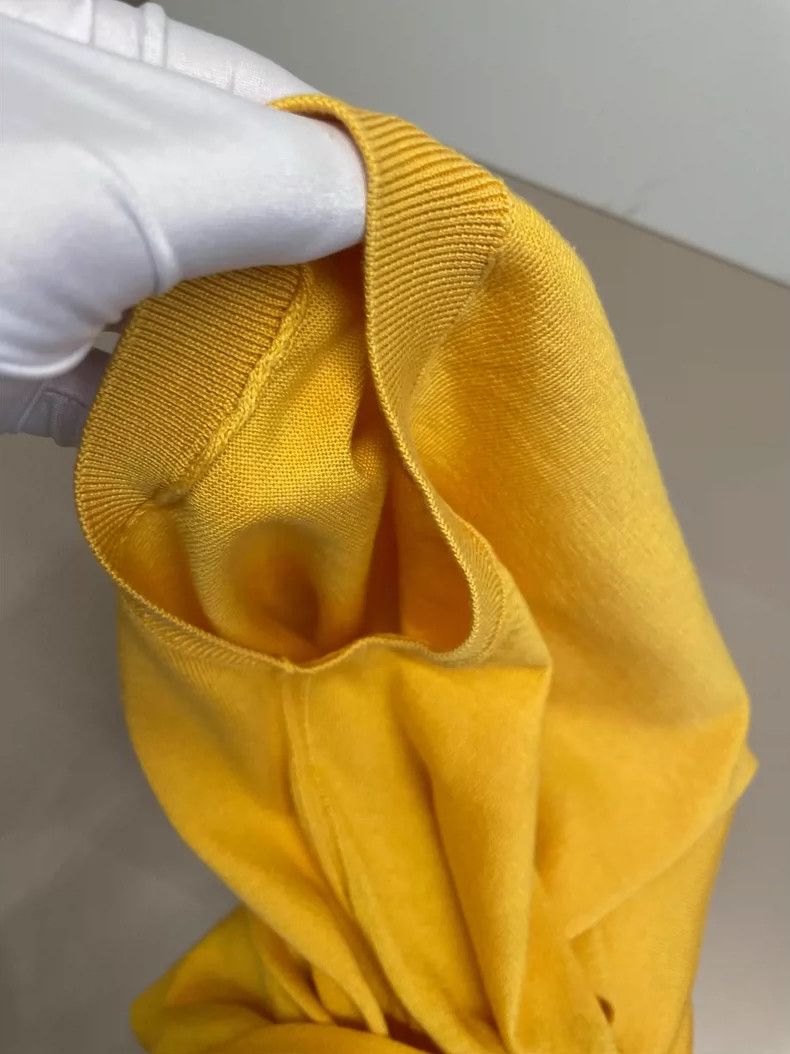 Loro Piana LORO PIANA Yellow goose silkworm cotton knit sweater Size M / US 6-8 / IT 42-44 - 7 Thumbnail