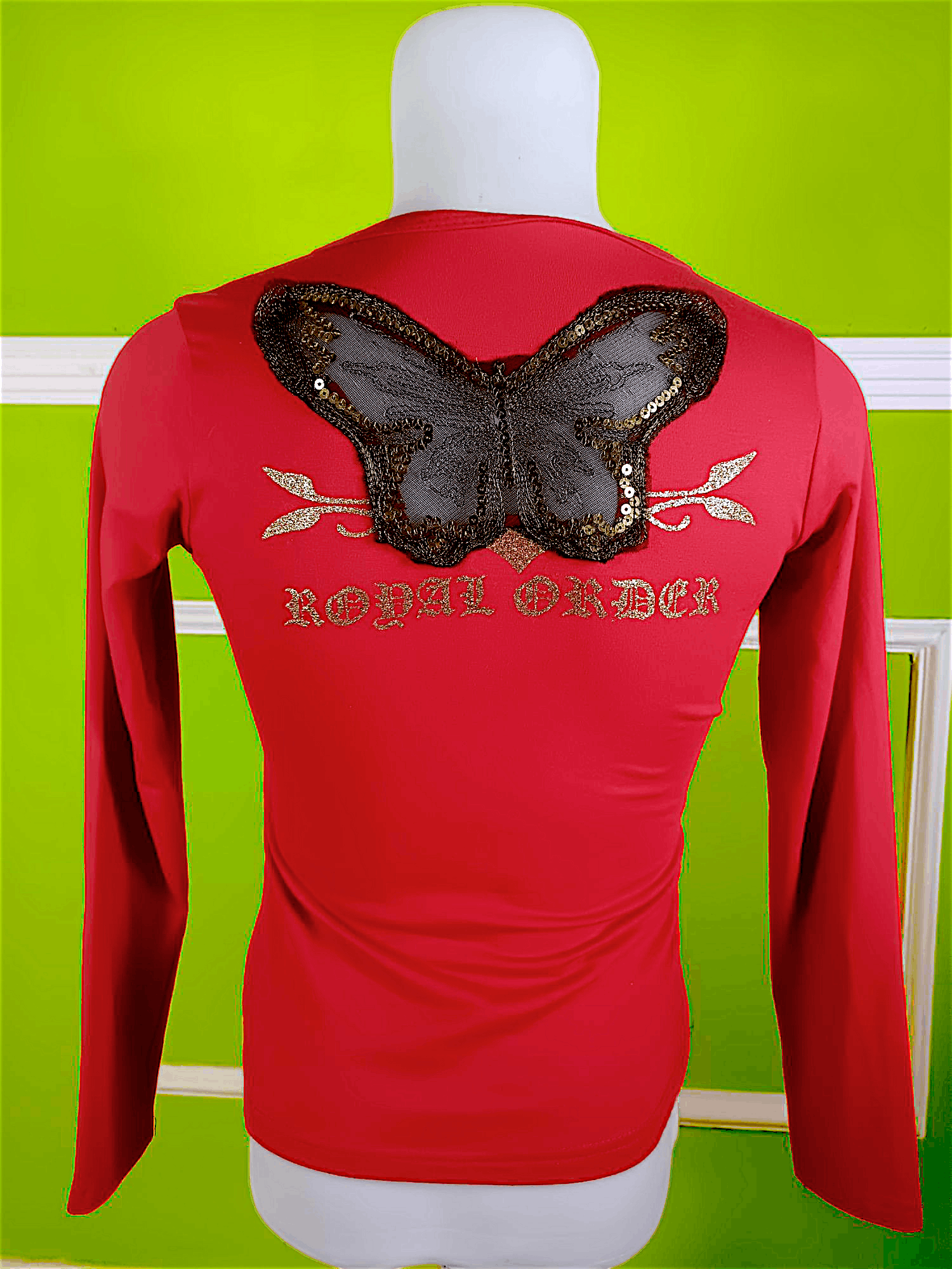 Japanese Brand EINSTEN Rhinestone Butterfly Embroidery *NO TAGS** Size US M / EU 48-50 / 2 - 18 Thumbnail