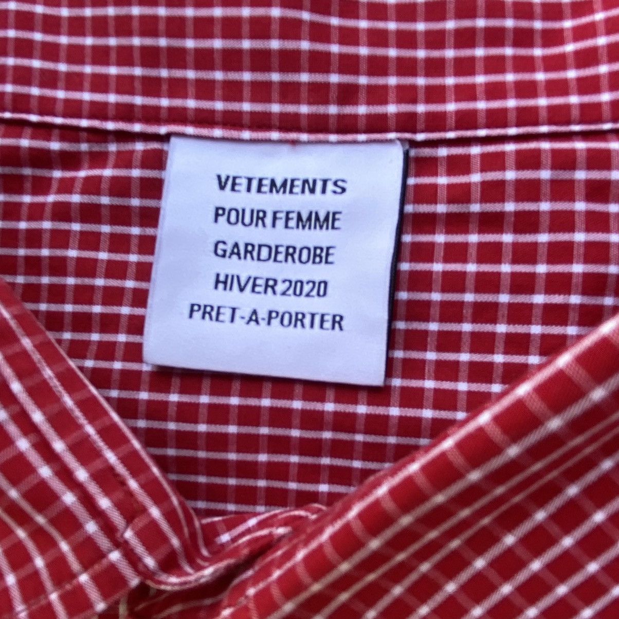 Vetements Fall20 Red Plaid Oversized Cropped Shirt Size S / US 4 / IT 40 - 7 Thumbnail