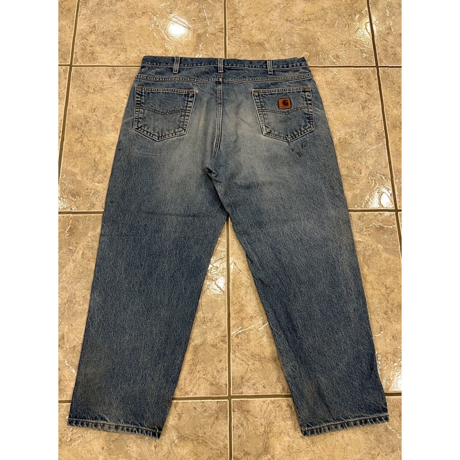 Carhartt Carhartt Jeans Men 40x28 B17 DST Relaxed Fit Denim Blue Distressed 5-Pocket Regular Size Type: Jeans Mens Regular Blue 40x28 Size US 40 / EU 56 - 2 Thumbnail