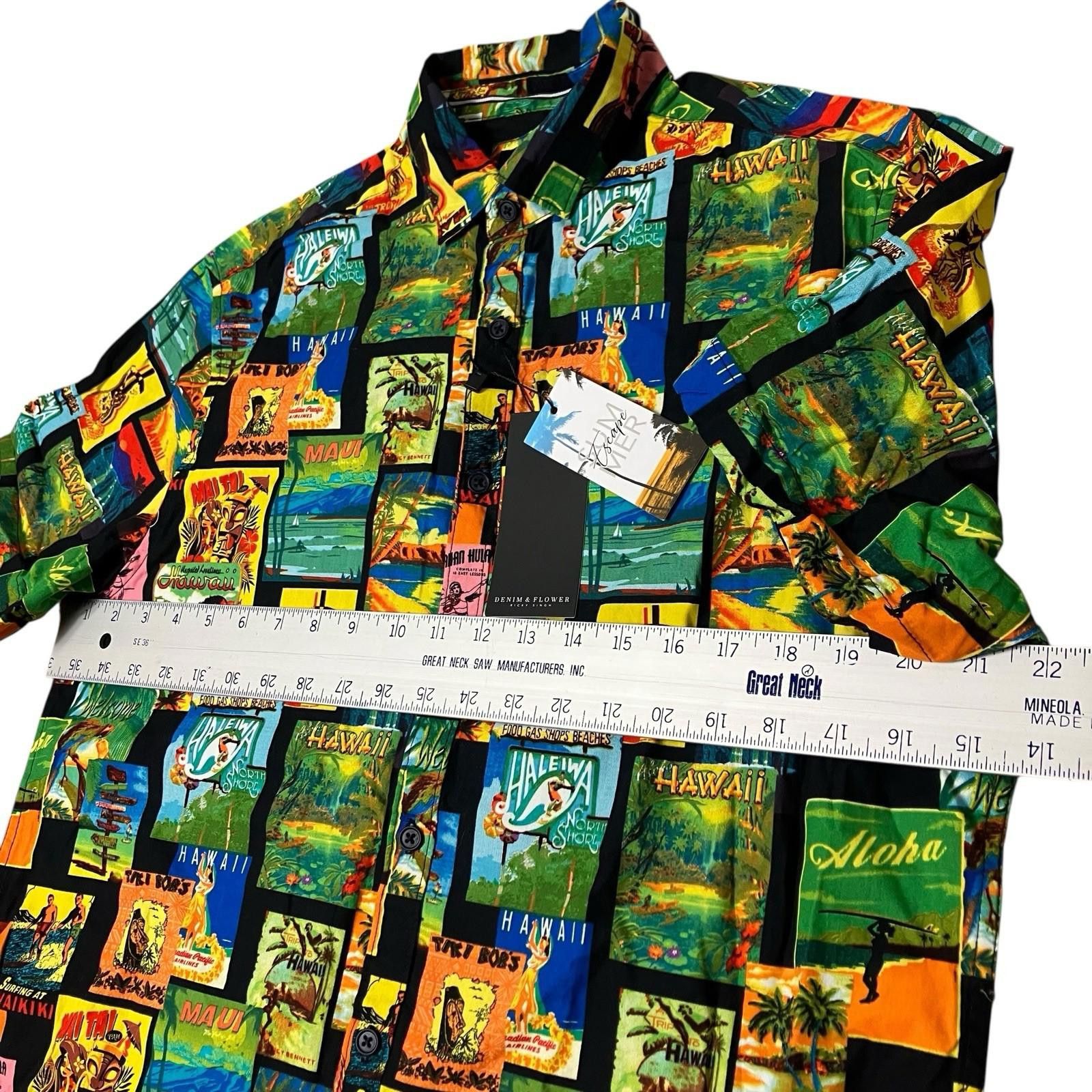 Denim & Flower Denim & Flower Shirt Mens L Hawaii Button Up Tropical Resort Size US L / EU 52-54 / 3 - 7 Thumbnail