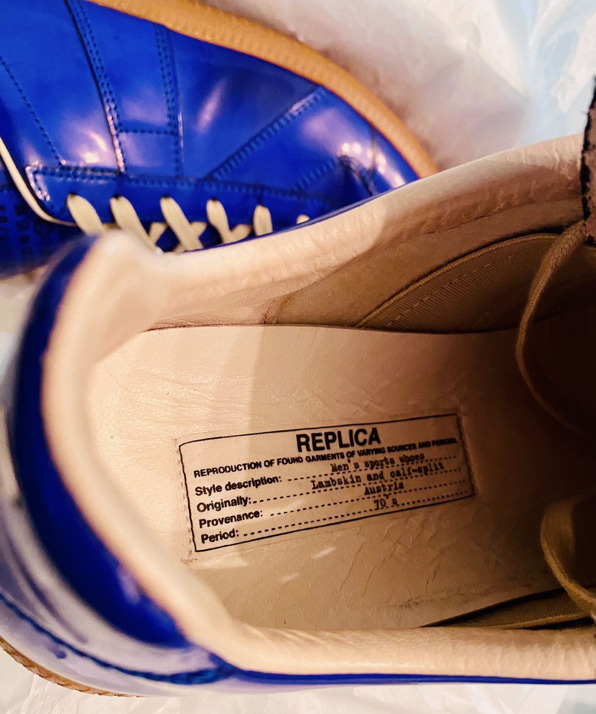 Maison Margiela Maison Margiela 22 🇮🇹 Blue Lambskin GAT Single Stitch 40 NIB Size US 7 / EU 40 - 3 Thumbnail