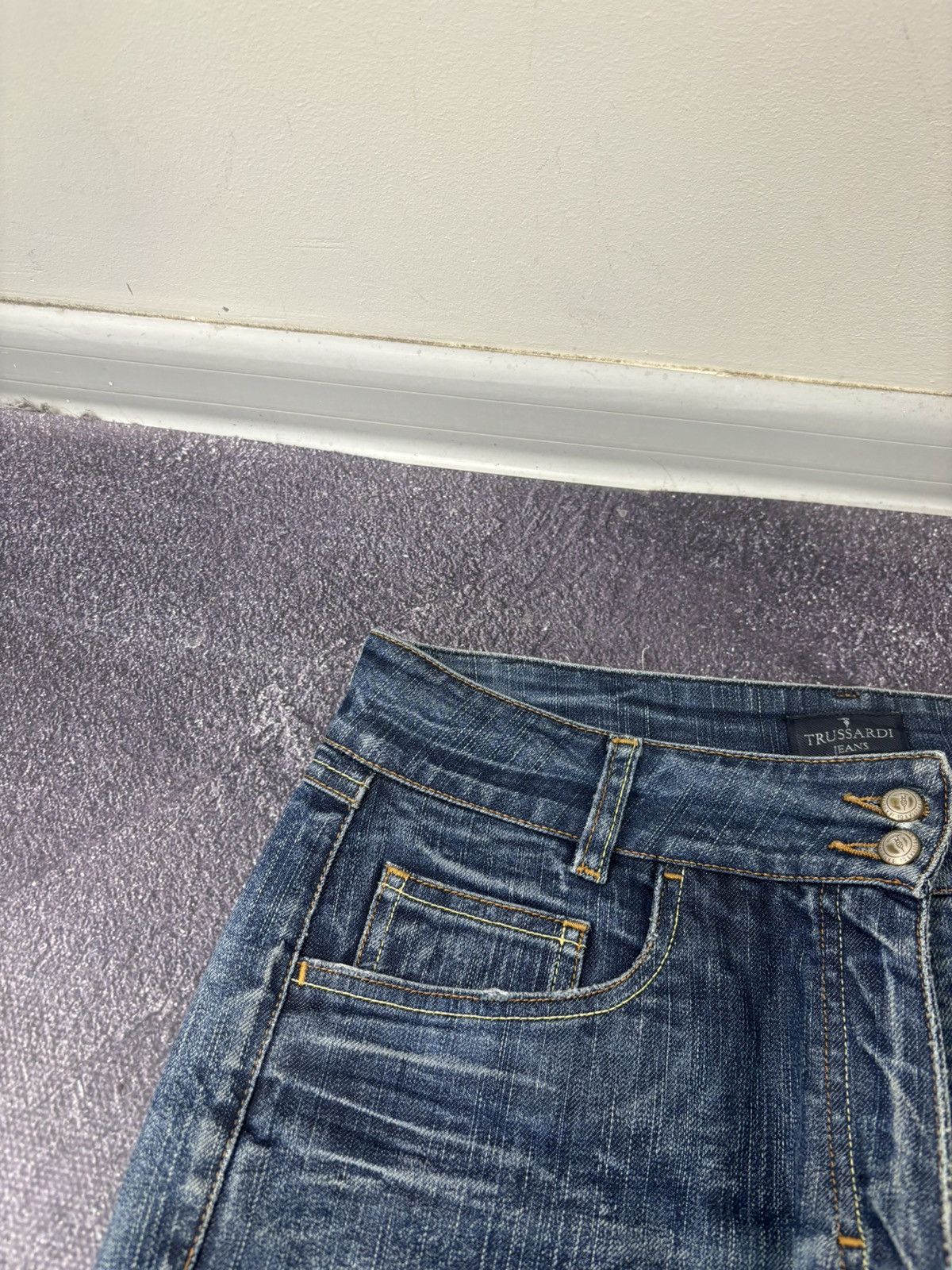 Trussardi Vintage Trussardi Women’s Bottoms Zip Faded Blue Denim Jeans Size 31" - 9 Thumbnail