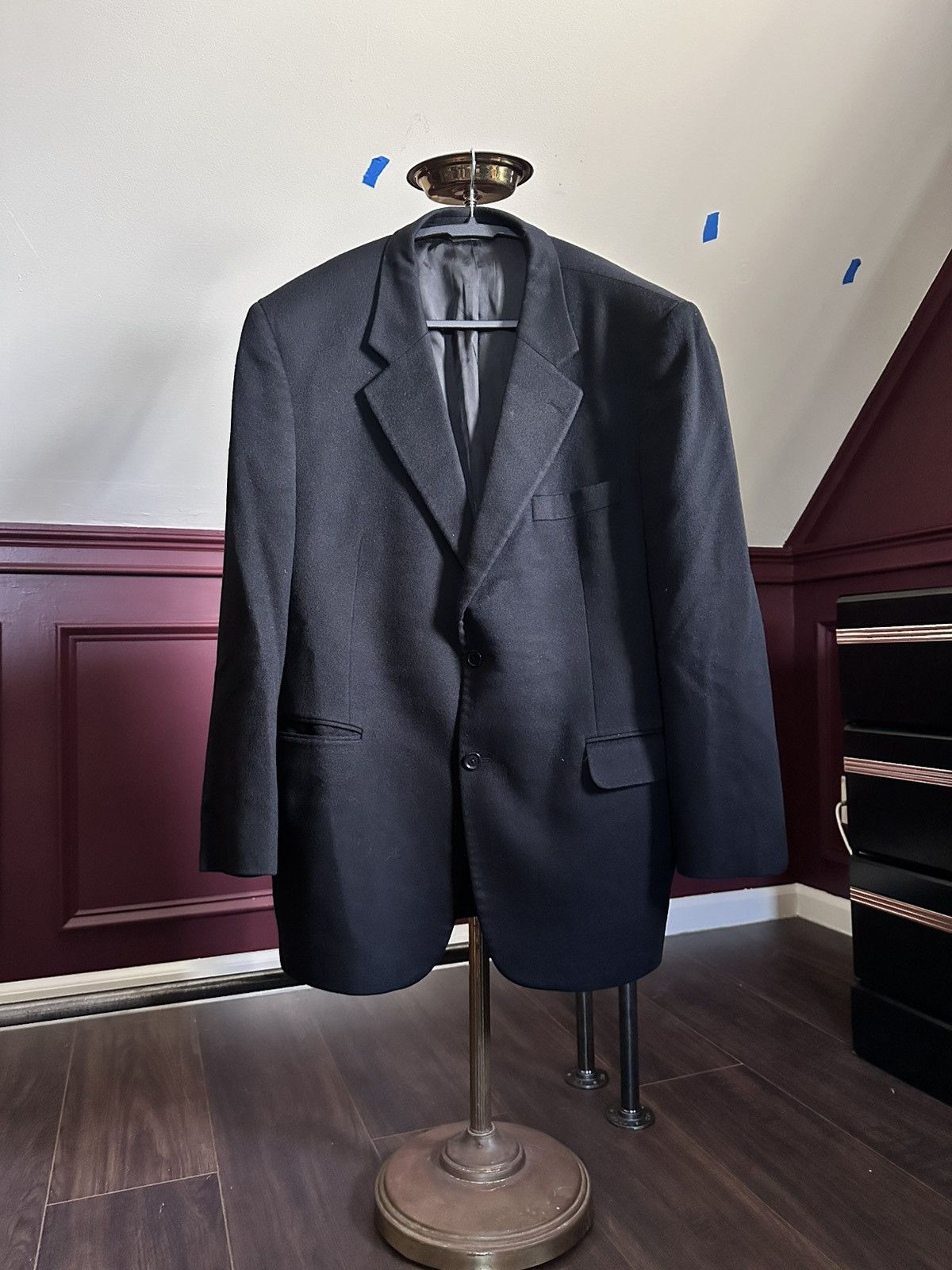 100% LORO PIANA CASHMERE black two-button jacket
